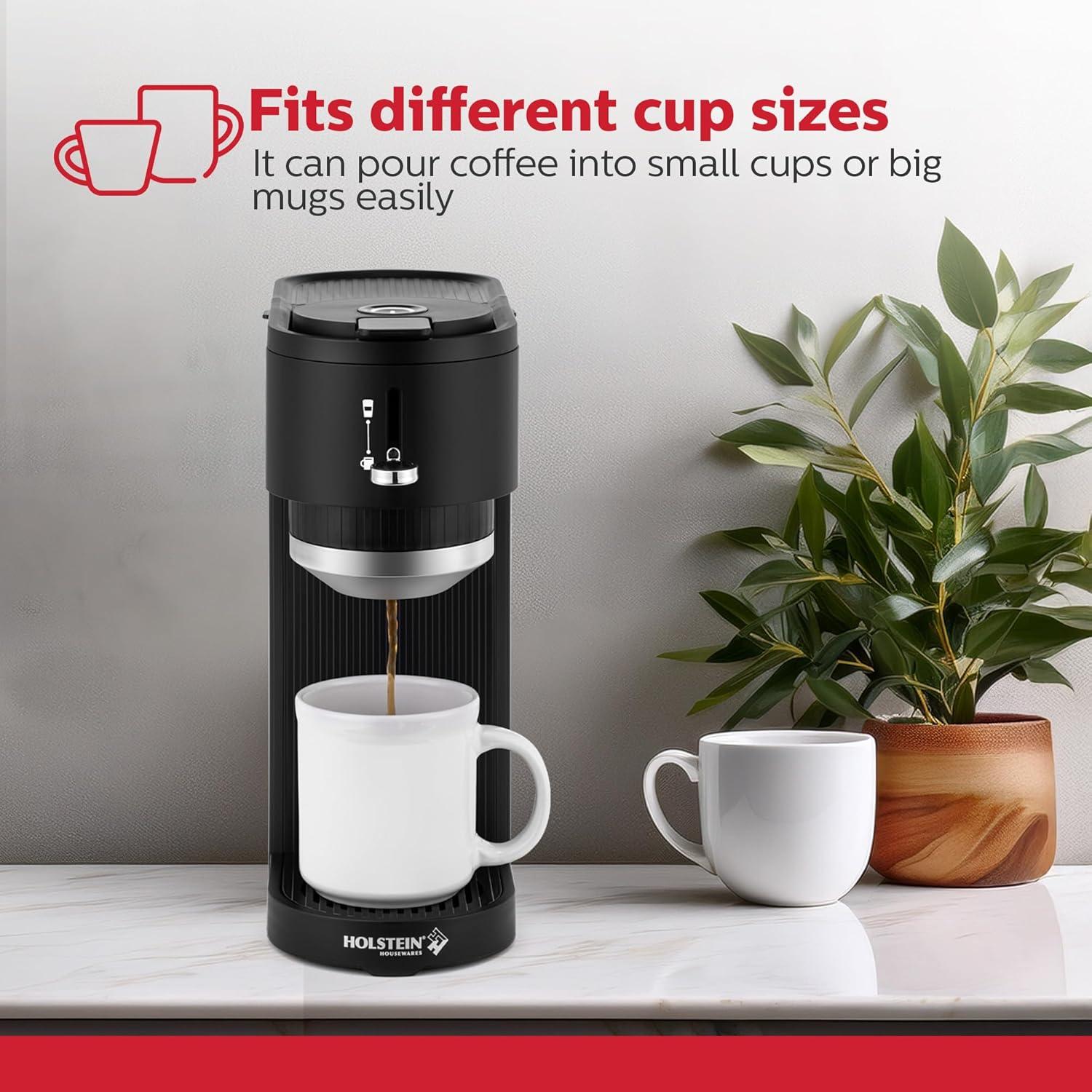 Cafetera de Una Sola Taza Holstein Housewares 2-en-1 420ml