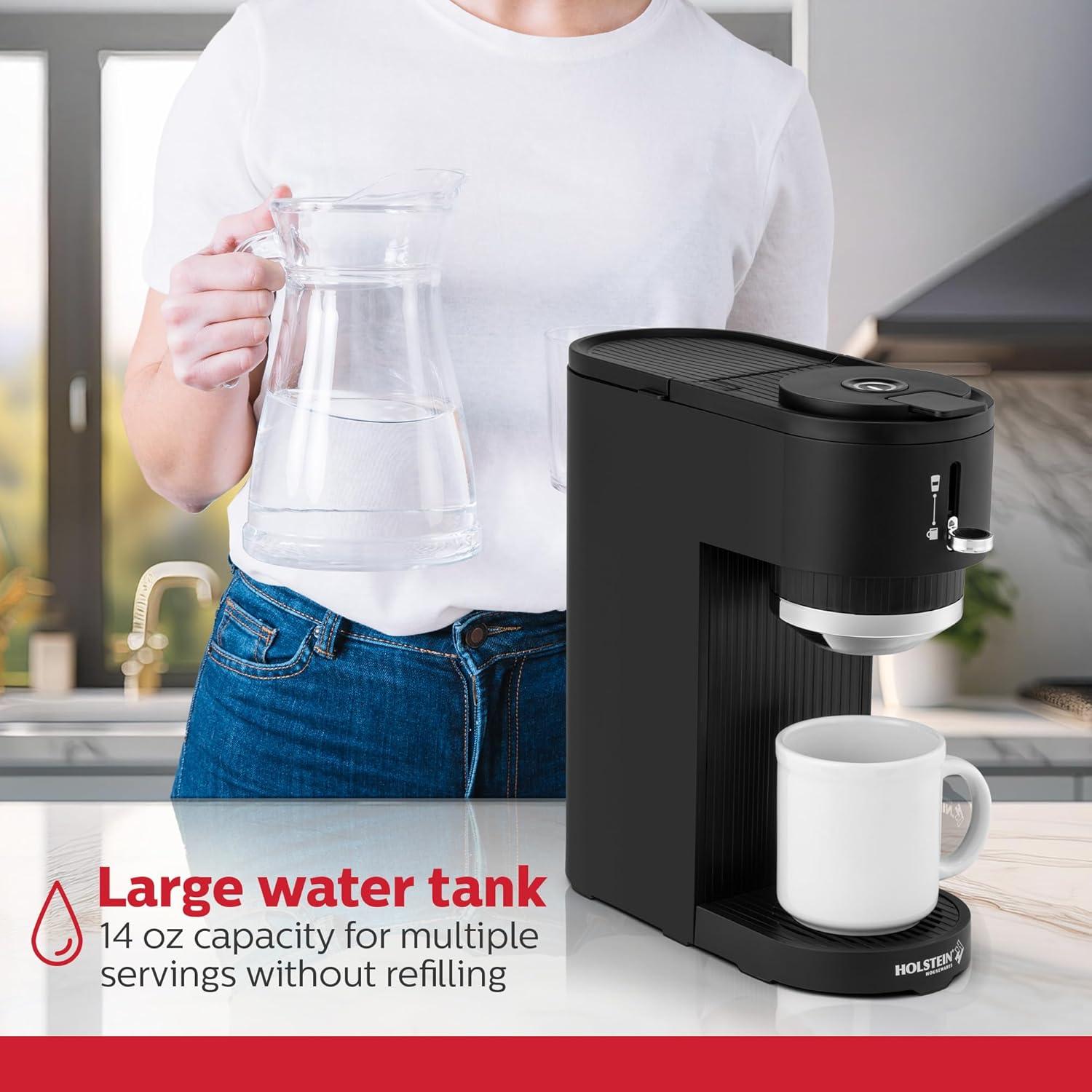 Cafetera de Una Sola Taza Holstein Housewares 2-en-1 420ml