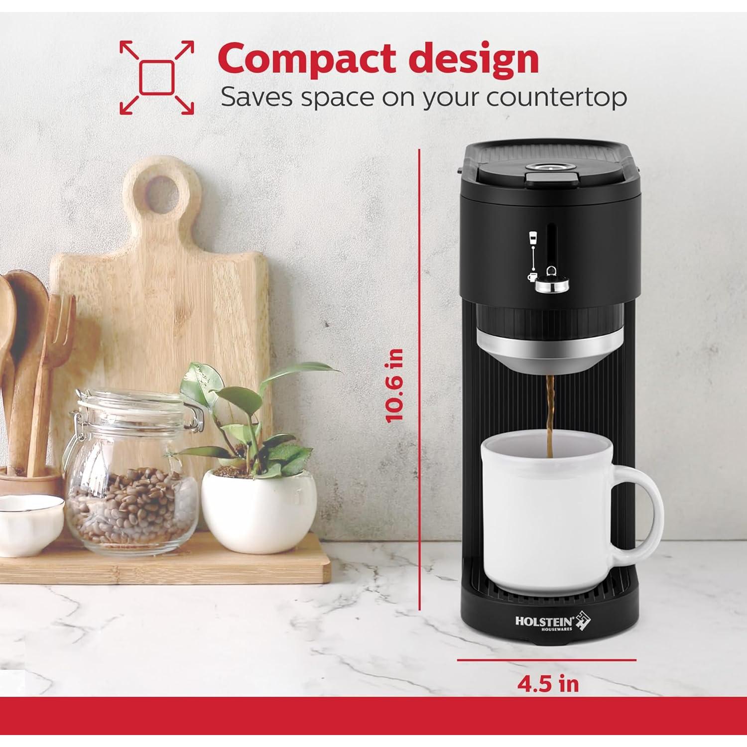 Cafetera de Una Sola Taza Holstein Housewares 2-en-1 420ml