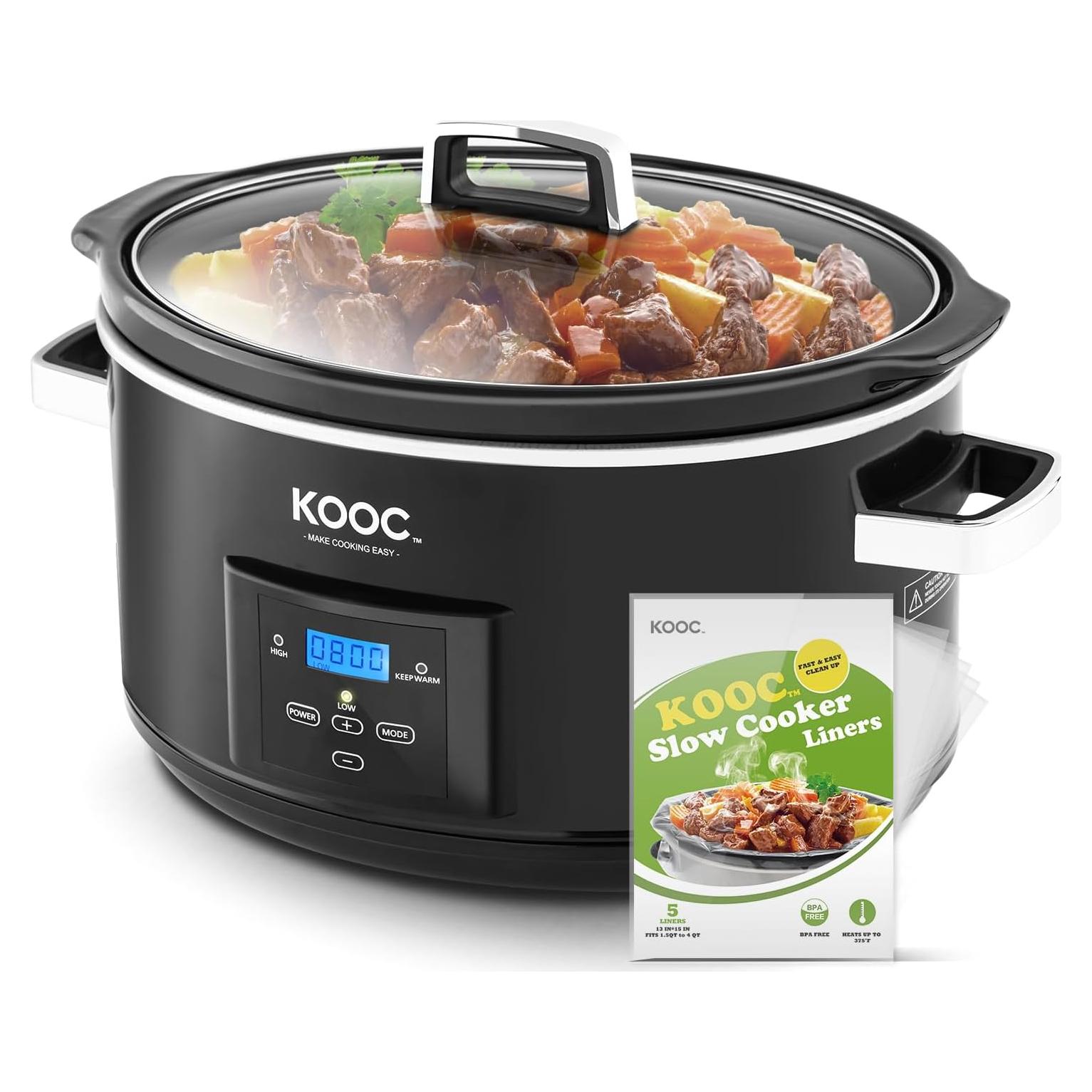 Olla de Cocción Lenta Programable KOOC 8.5 Qt Negra Ovalada