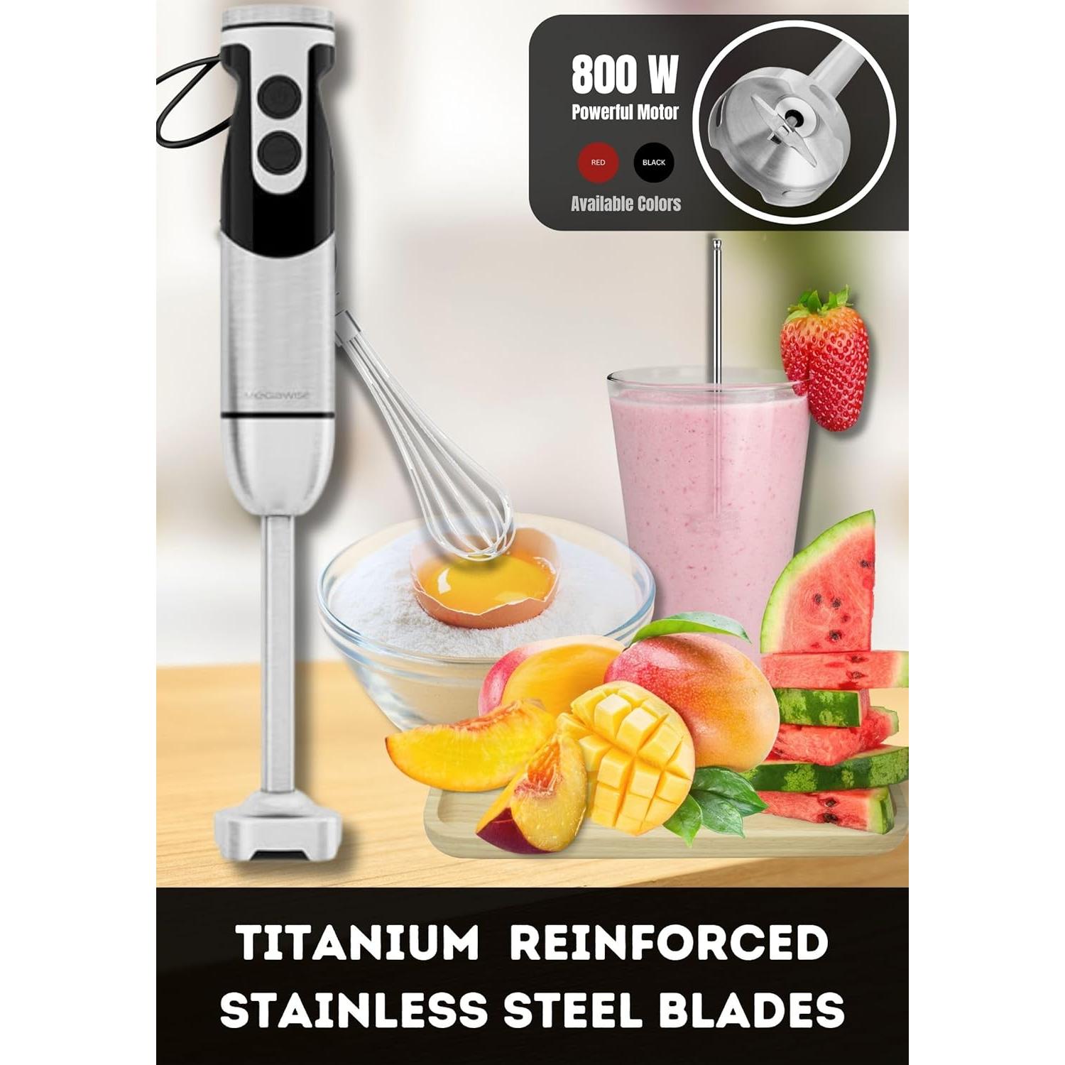 Batidora de Mano Megawise 400W 3 en 1 con Accesorios - Negro