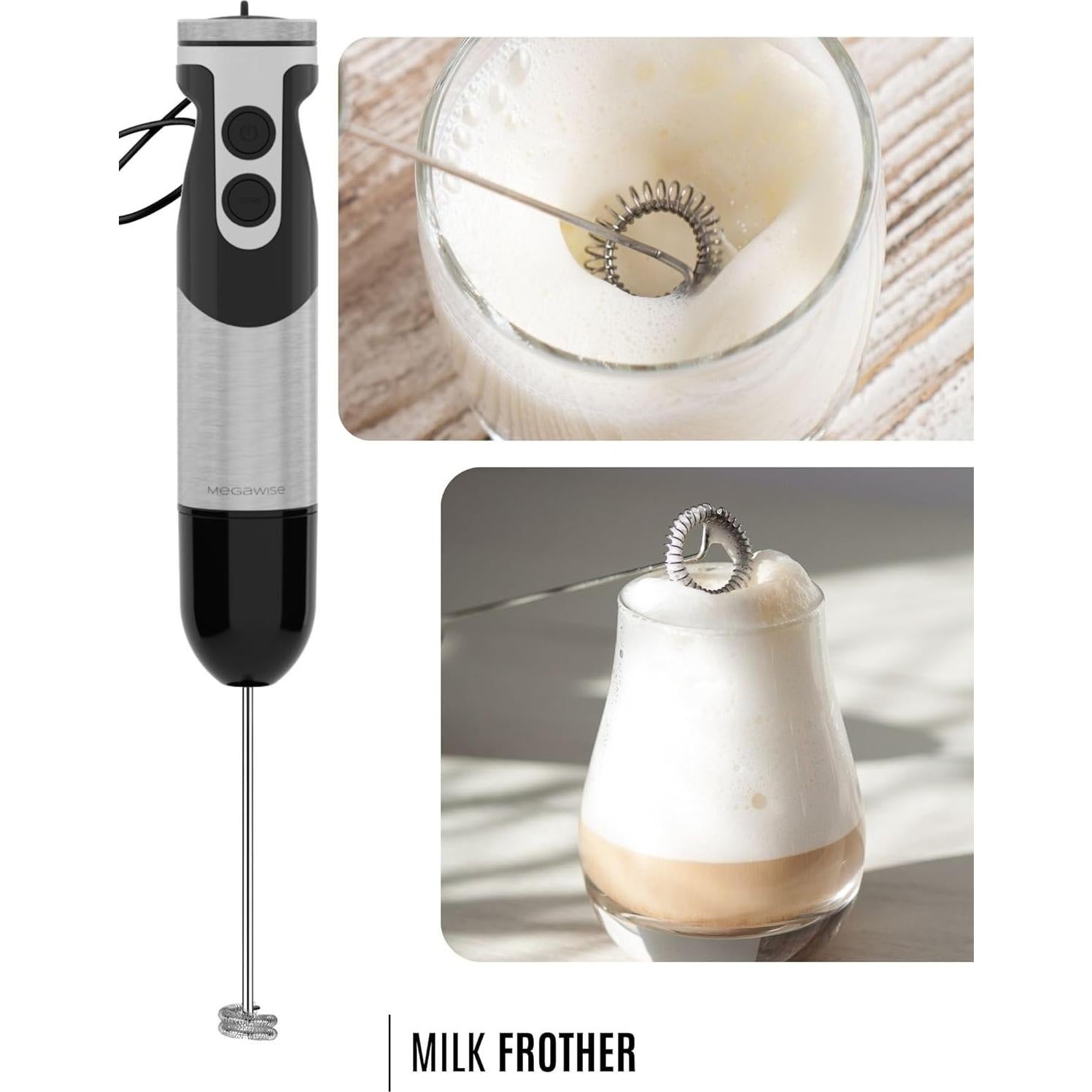 Batidora de Mano Megawise 400W 3 en 1 con Accesorios - Negro