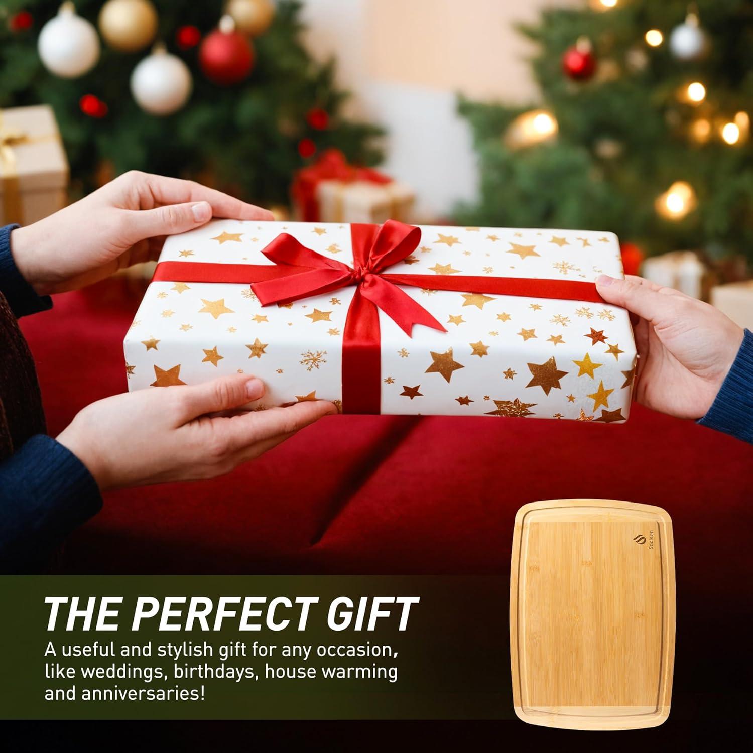 Tabla de Cortar Antideslizante Socisen de Bambú 44.5x30.5 cm