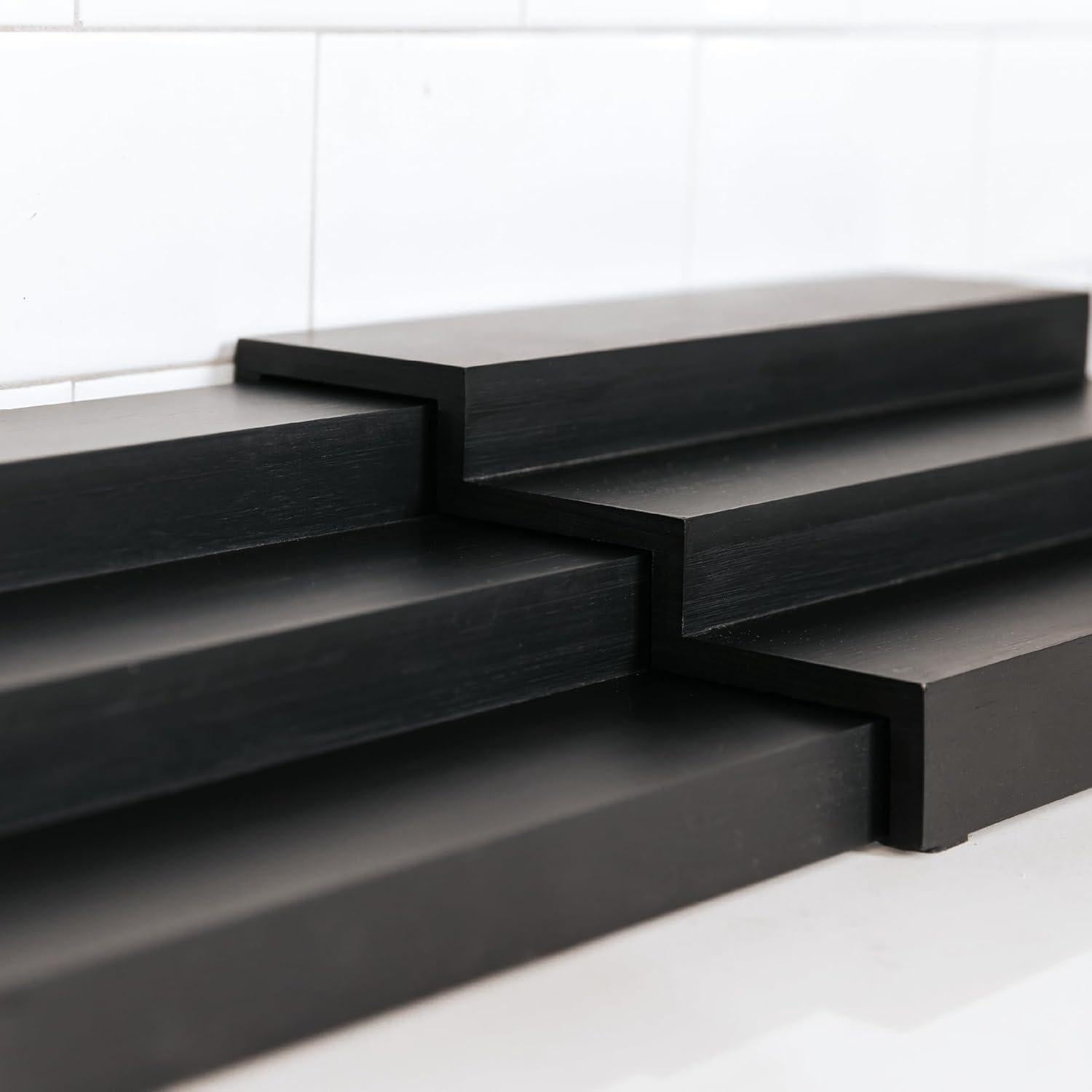 Organizador de Especias Expandible KitchenEdge 3 Niveles Bambú Negro