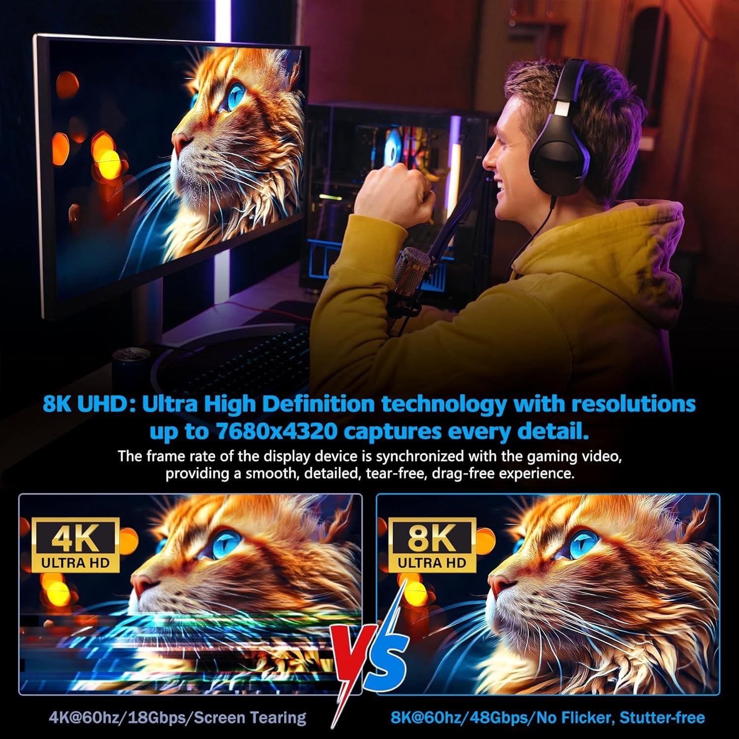 Cable HDMI 2M 8K 10K 4K 2.1 48Gbps HYairspy