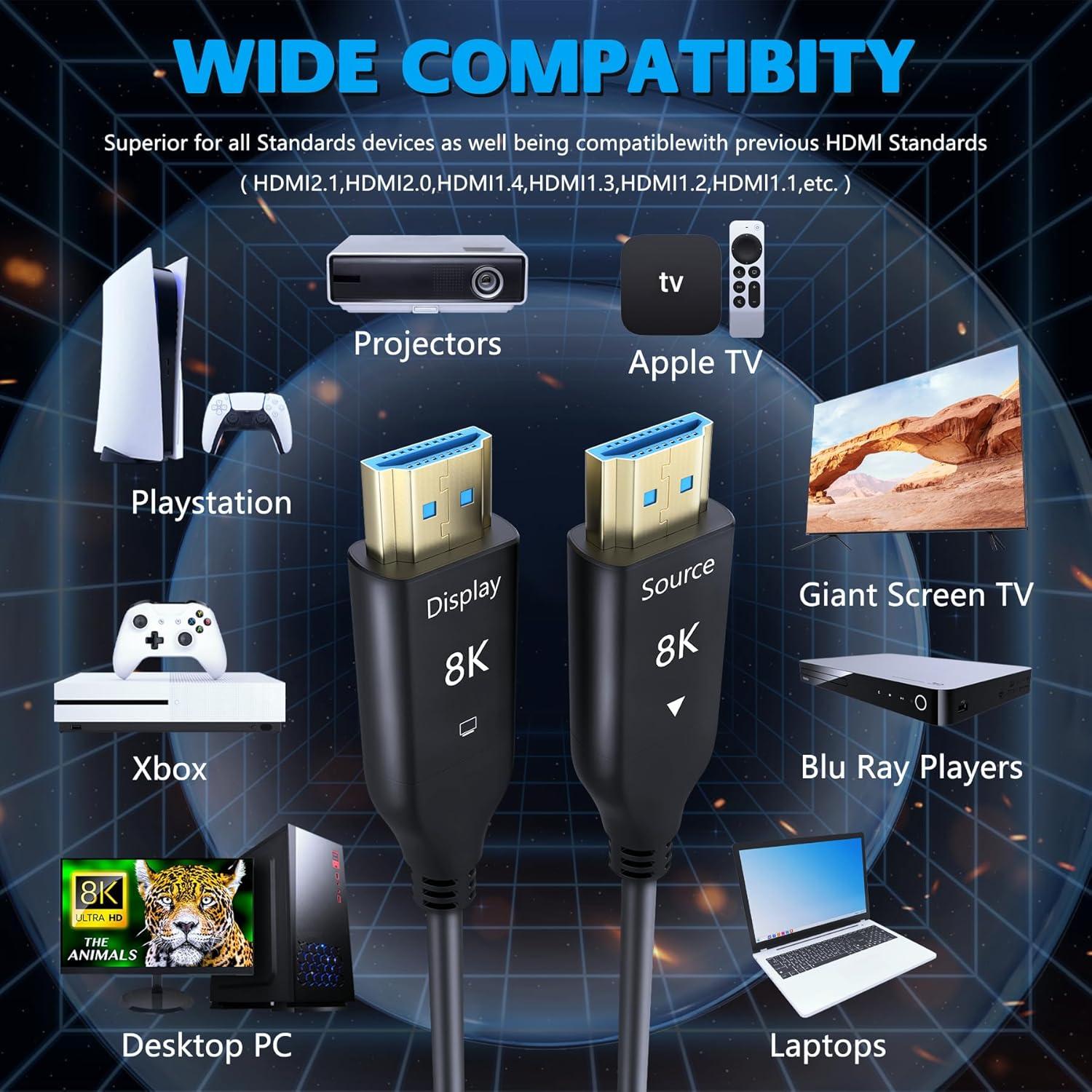 Cable HDMI 2M 8K 10K 4K 2.1 48Gbps HYairspy