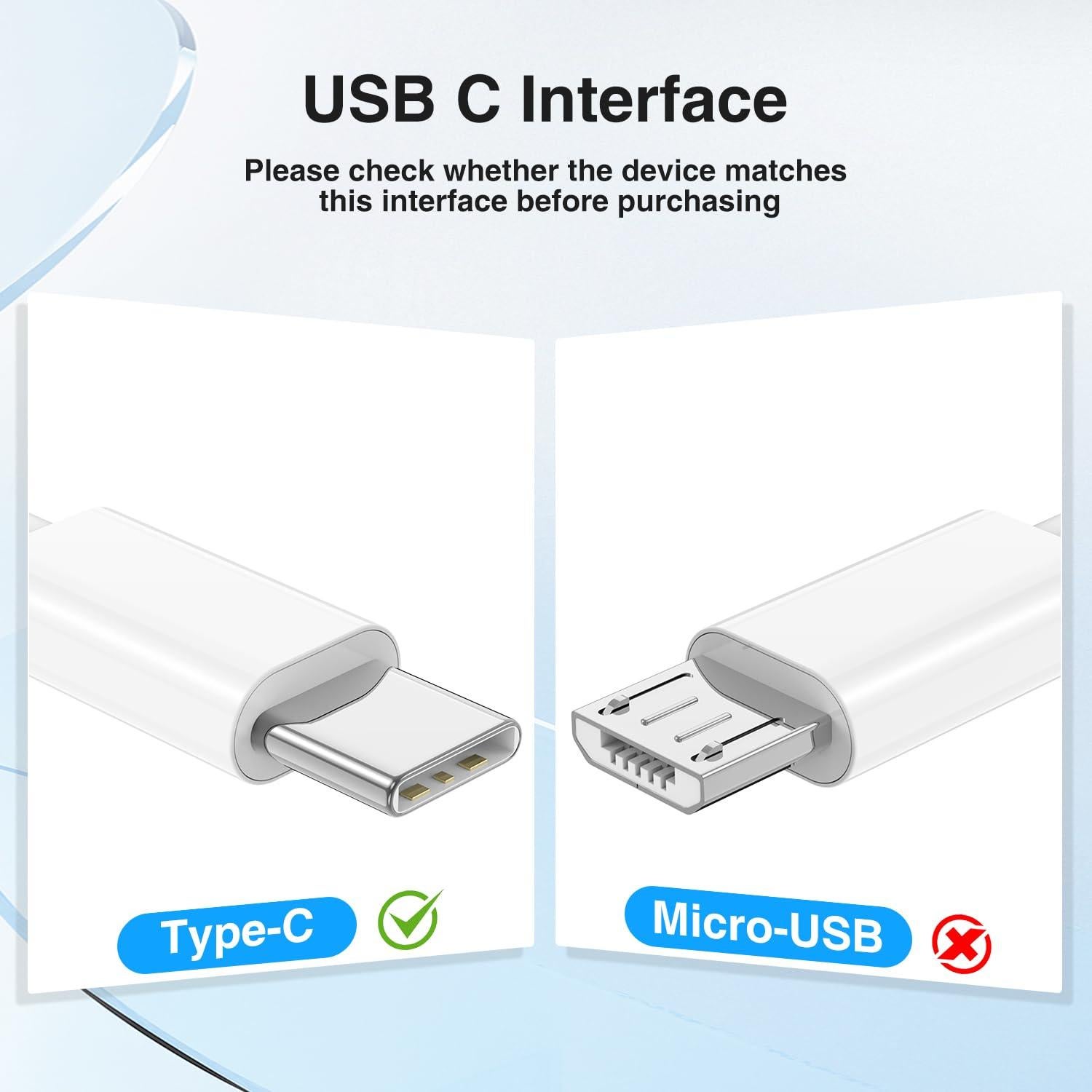 Cable Carplay USB A a USB C Thiyniya 2Pack 3FT Blanco