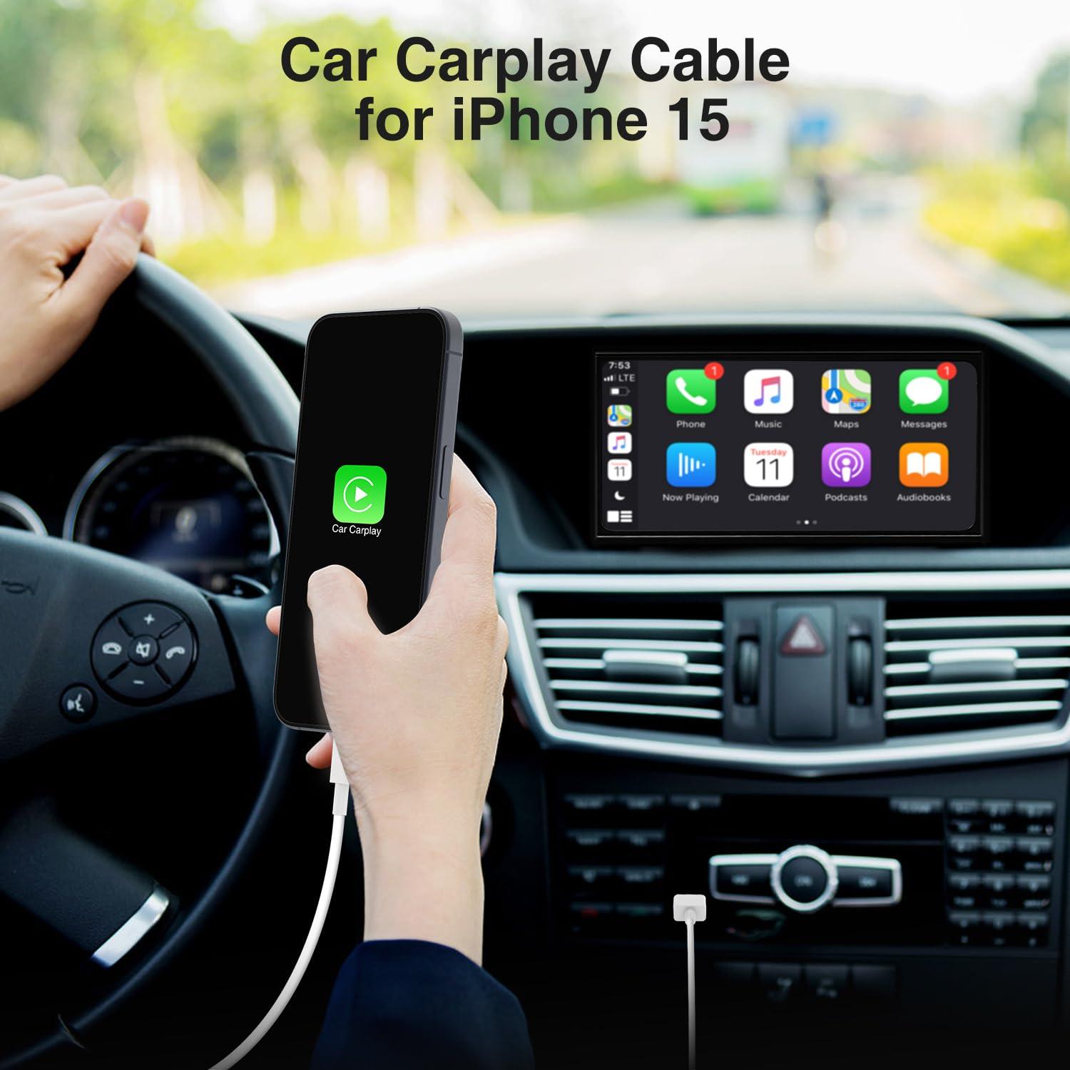 Cable Carplay USB A a USB C Thiyniya 2Pack 3FT Blanco