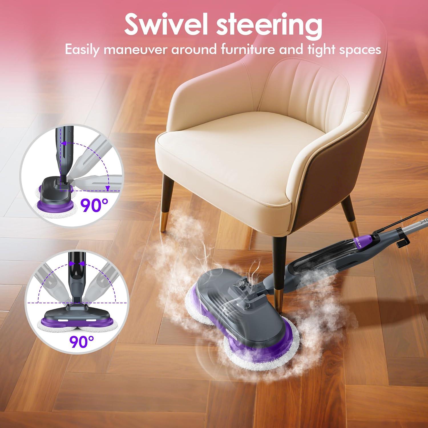 Fregona de Vapor BOJUK F2-D2 1500W 0.44L con 6 Almohadillas