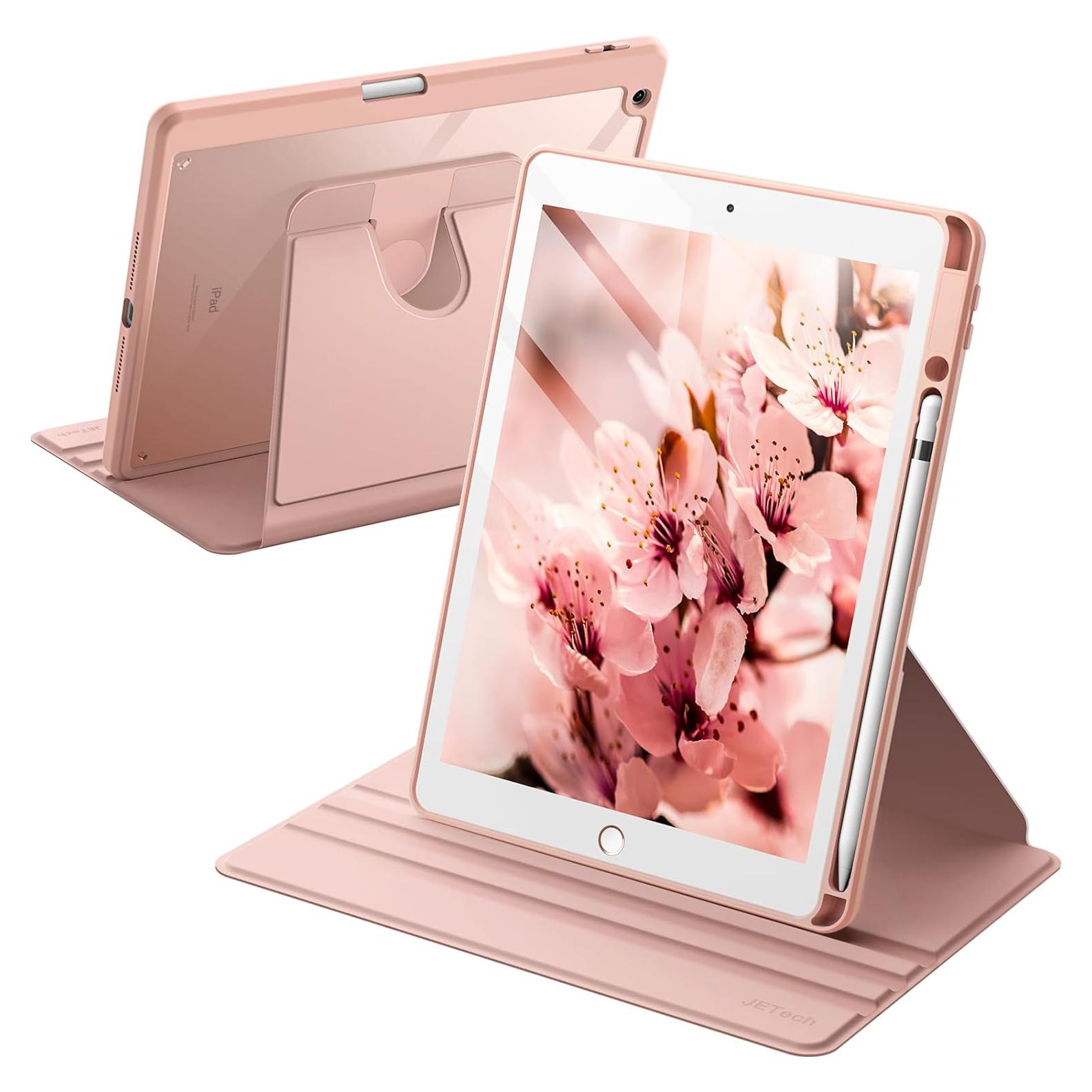 Funda Rotativa JETech para iPad 9/8/7 10.2" Oro Rosa