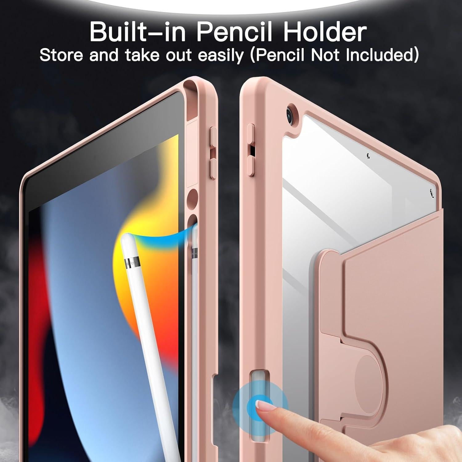 Funda Rotativa JETech para iPad 9/8/7 10.2" Oro Rosa