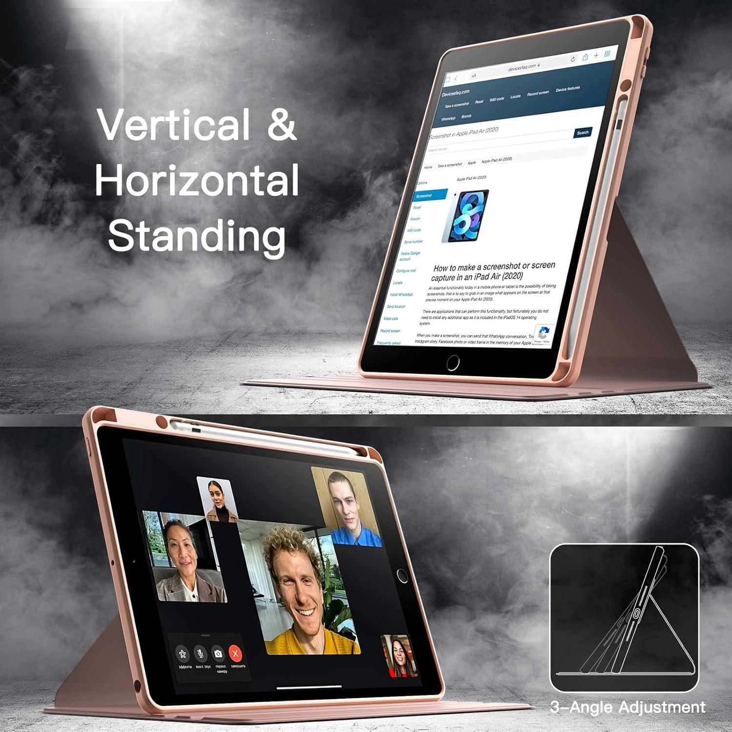 Funda Rotativa JETech para iPad 9/8/7 10.2" Oro Rosa