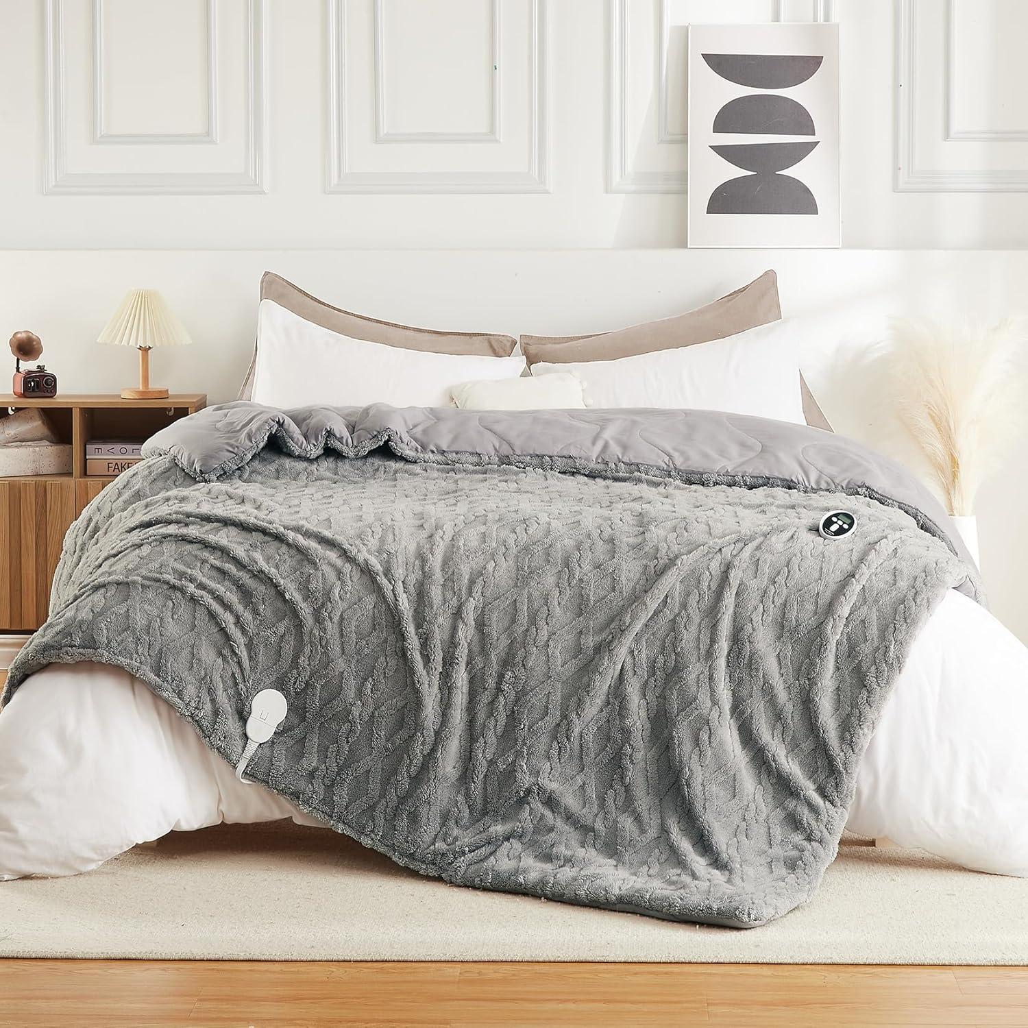 Manta Térmica Eléctrica STARBEDIA Queen Gris 90x90cm 6 Niveles