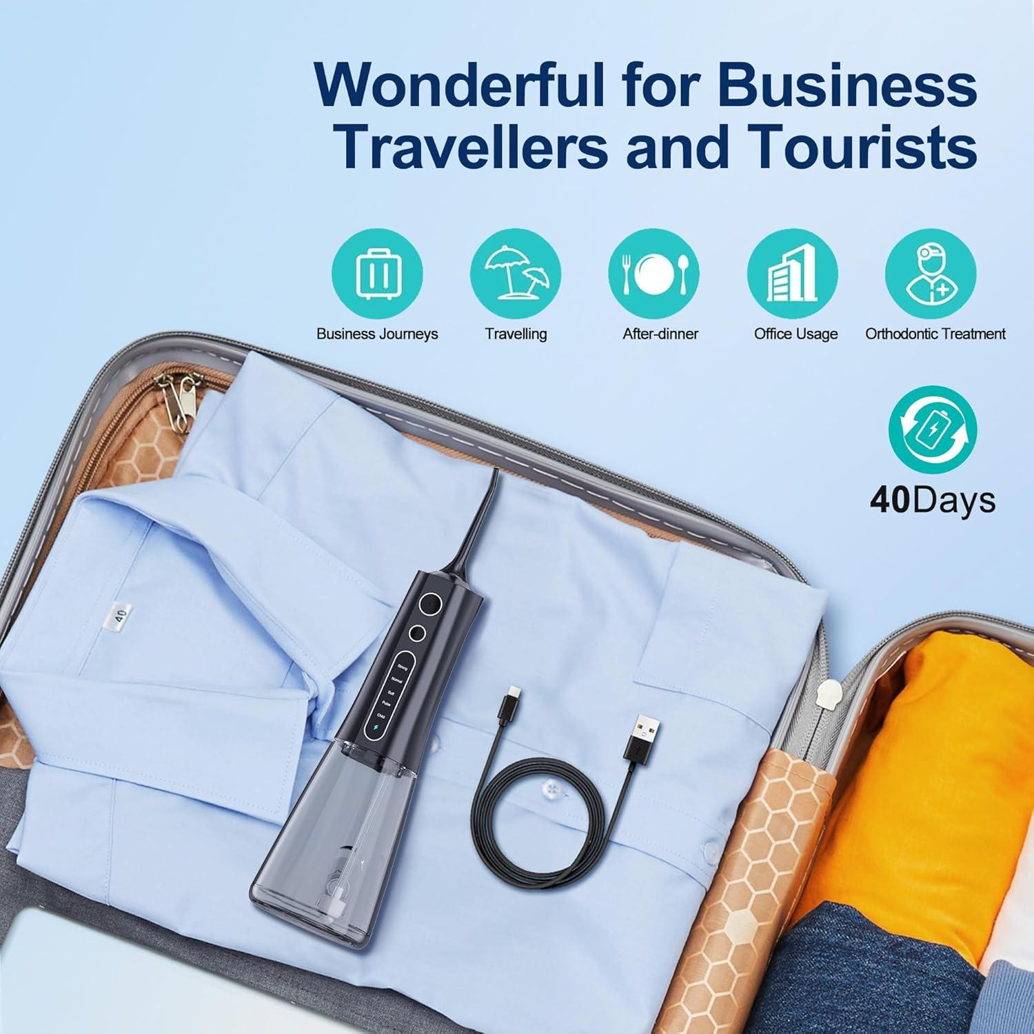 Irrigador Oral Inalámbrico MOCEL 300ML 5 Modos Pantalla LED