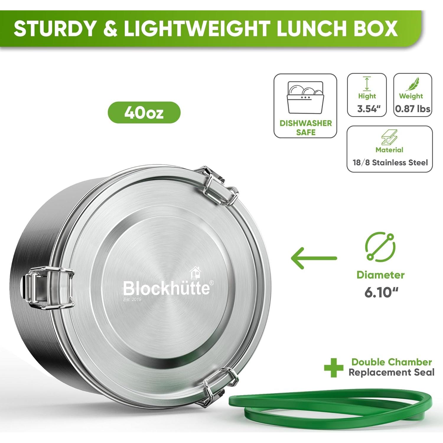 Contenedor de Almuerzo de Acero Inoxidable Blockhütte 1200ml