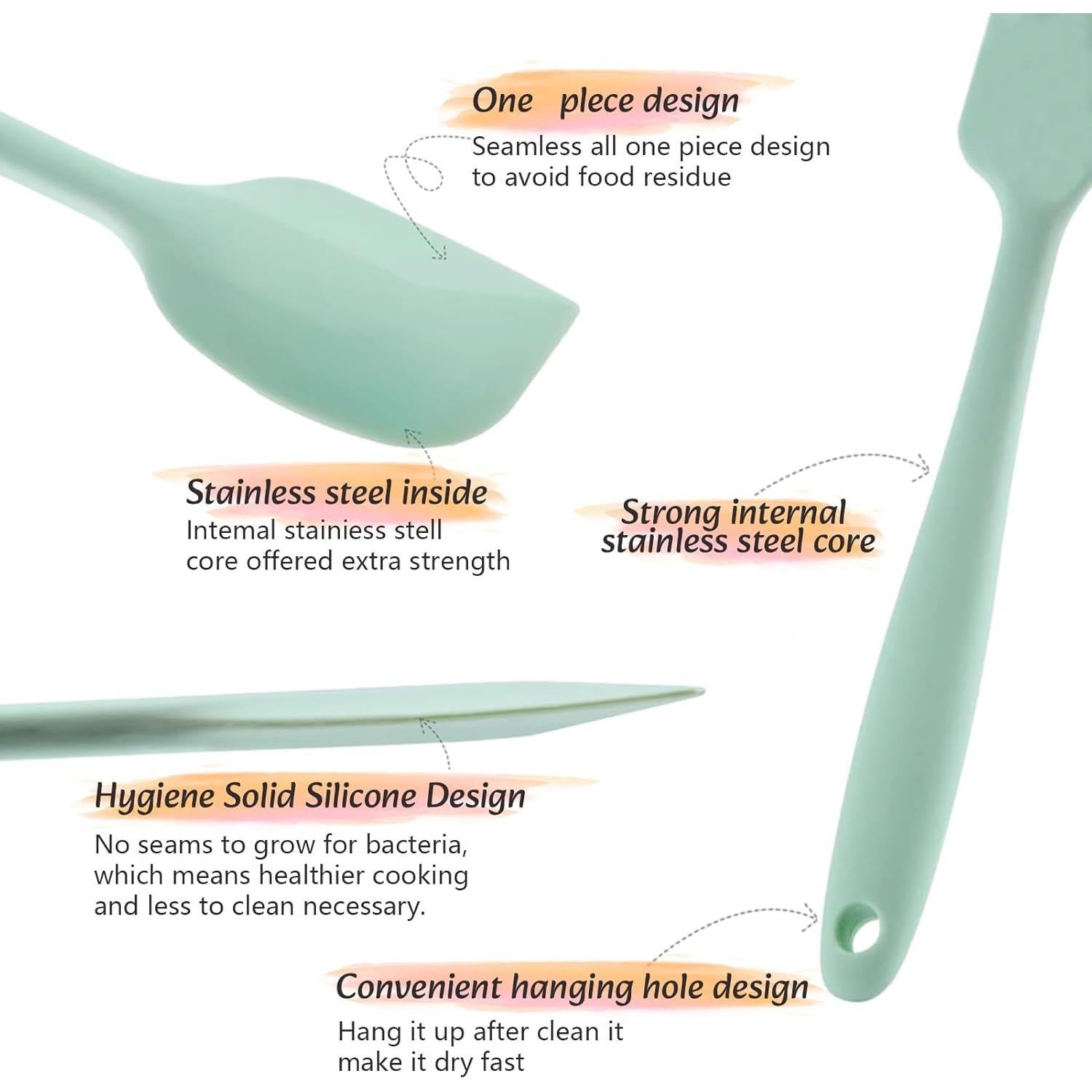 Set de 8 Espátulas de Silicona KAKAMINA 28 cm Antiadherentes