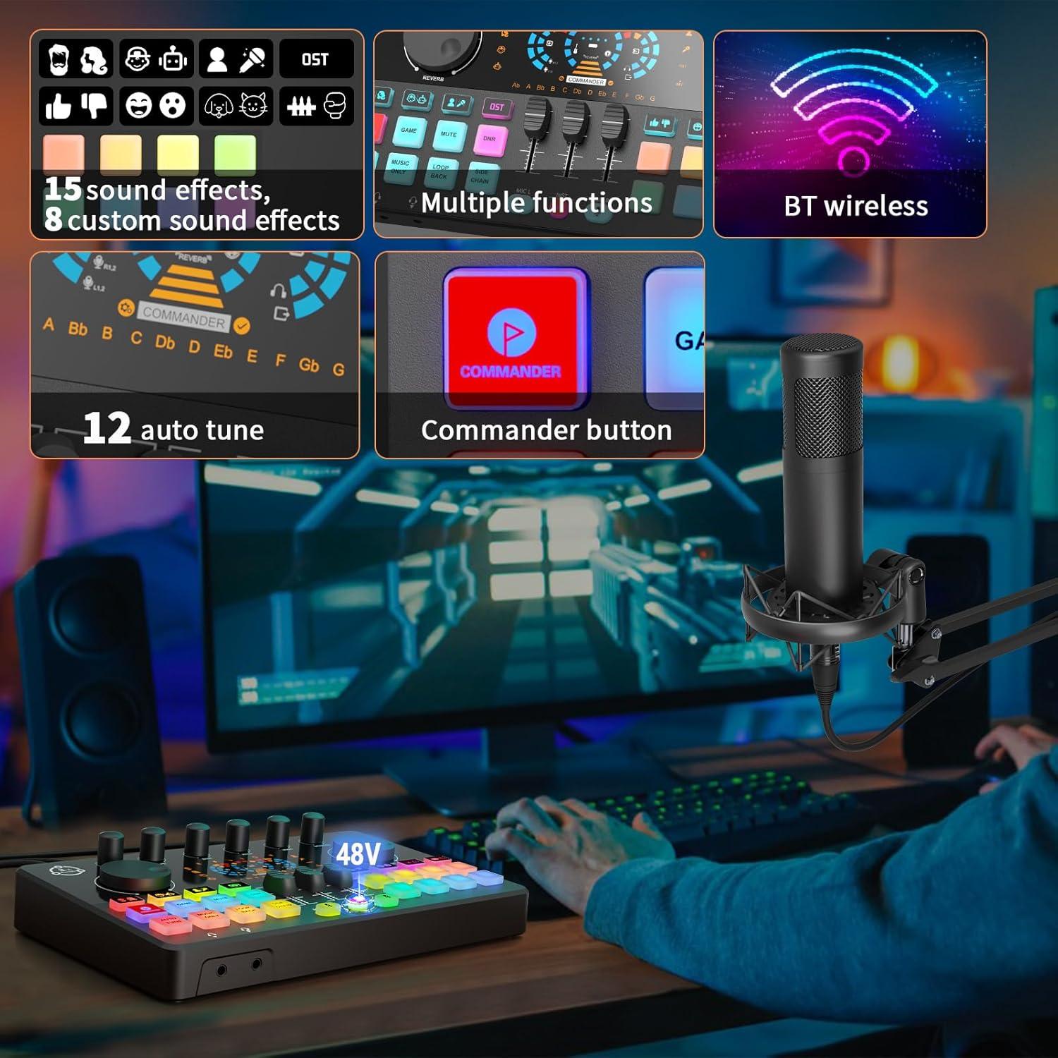 Paquete de Podcast para 2 con Mezclador DJ COMMANDER M100