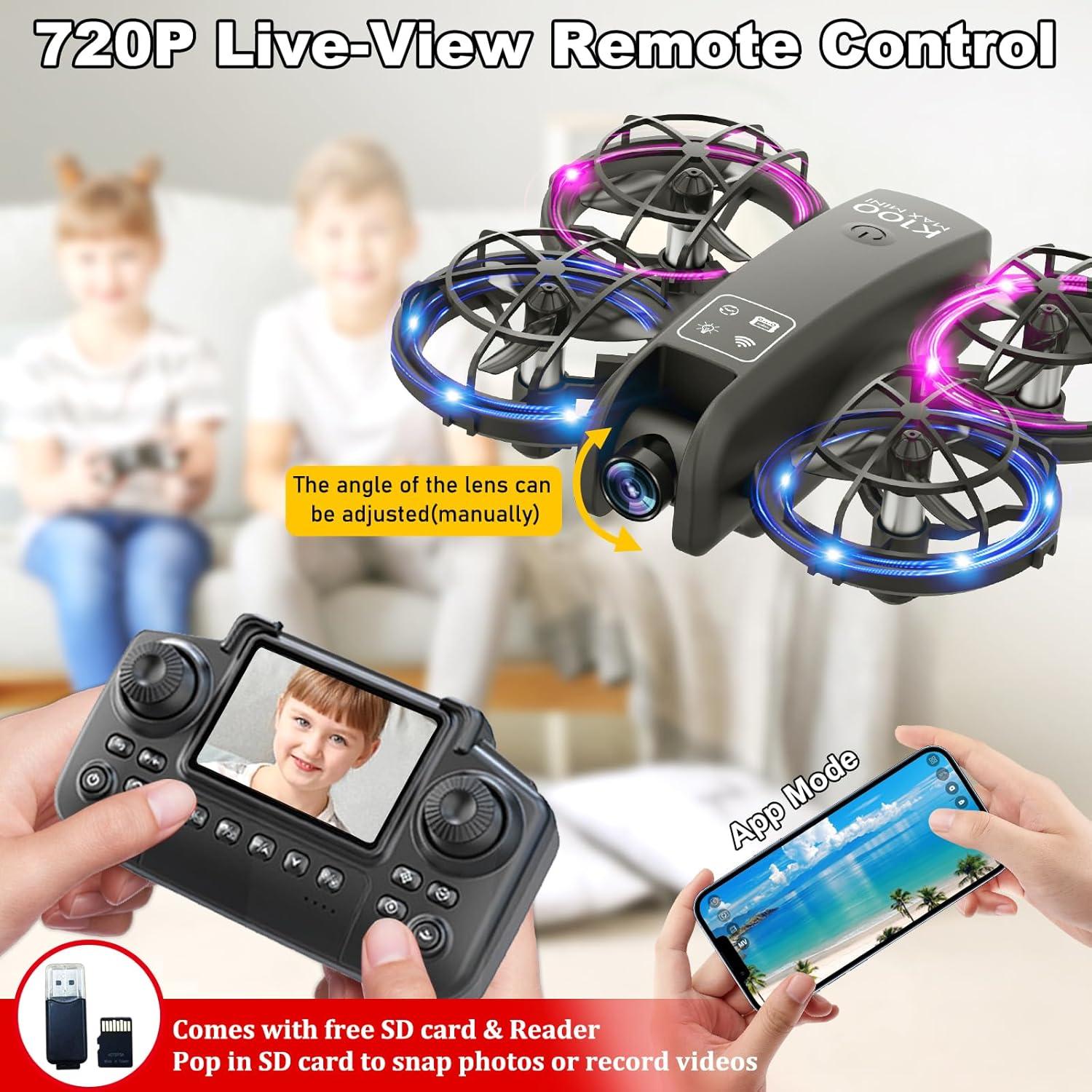 Dron Mini K100Max SkylineExtend con Cámara HD 720p para Niños