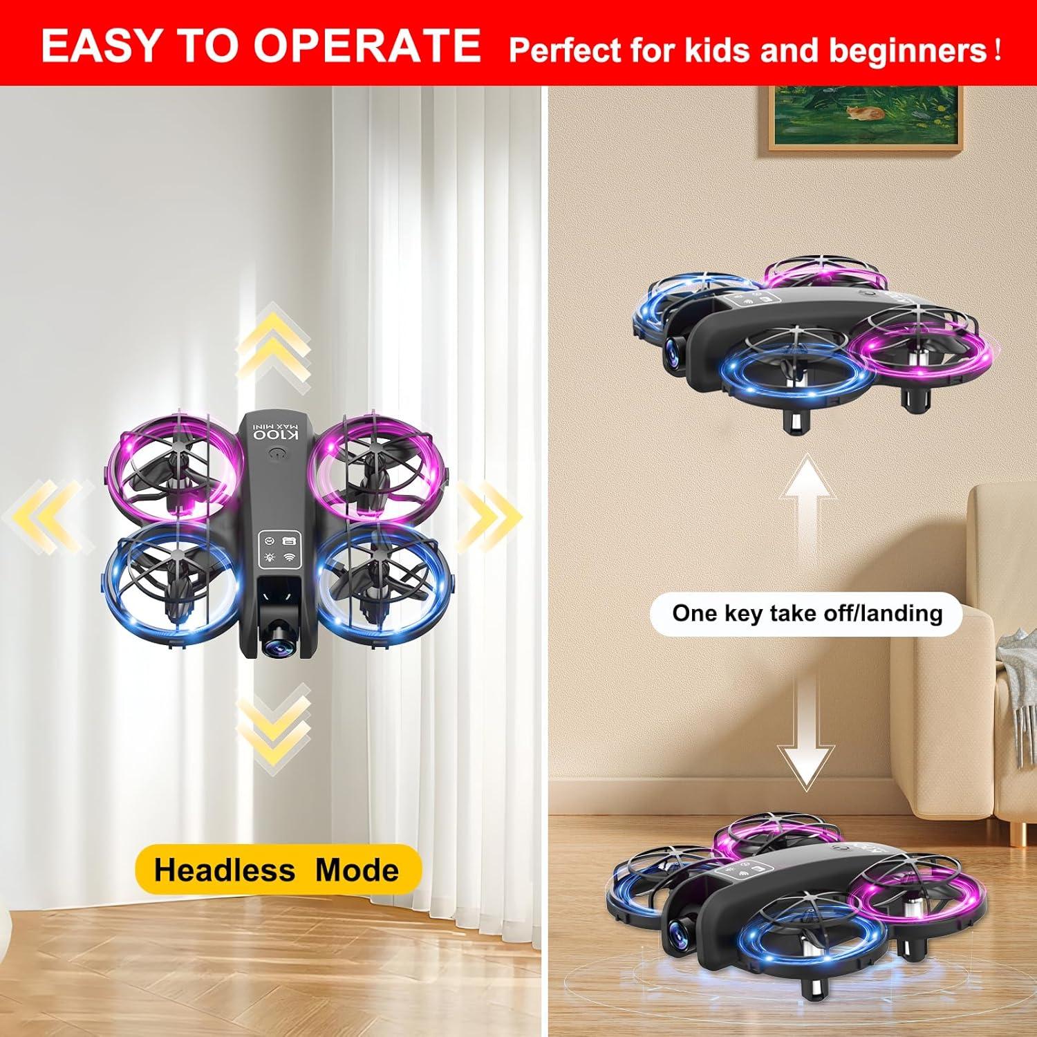 Dron Mini K100Max SkylineExtend con Cámara HD 720p para Niños