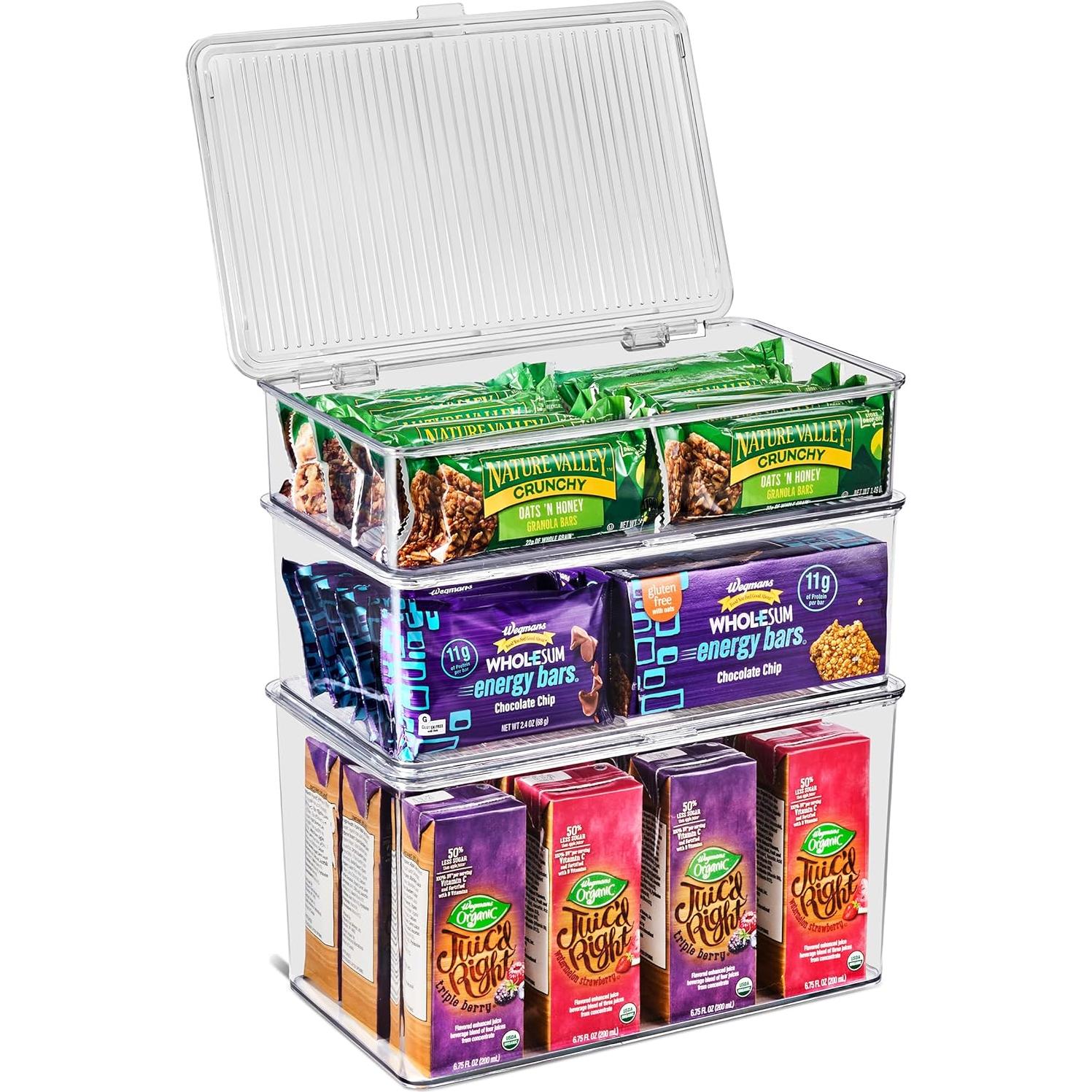 Contenedores de Almacenamiento Sorbus 3 Piezas Transparentes