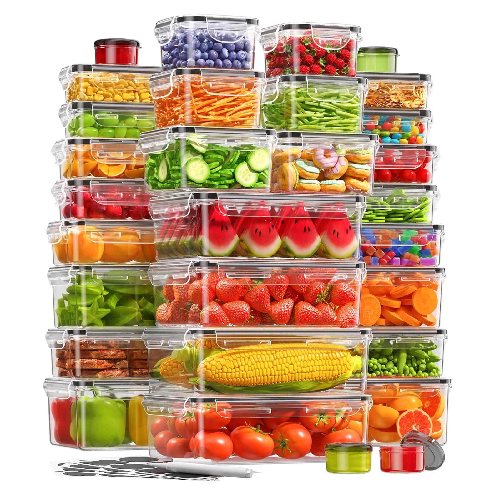 Juego de 60 Contenedores de Almacenamiento KEMETHY Sin BPA