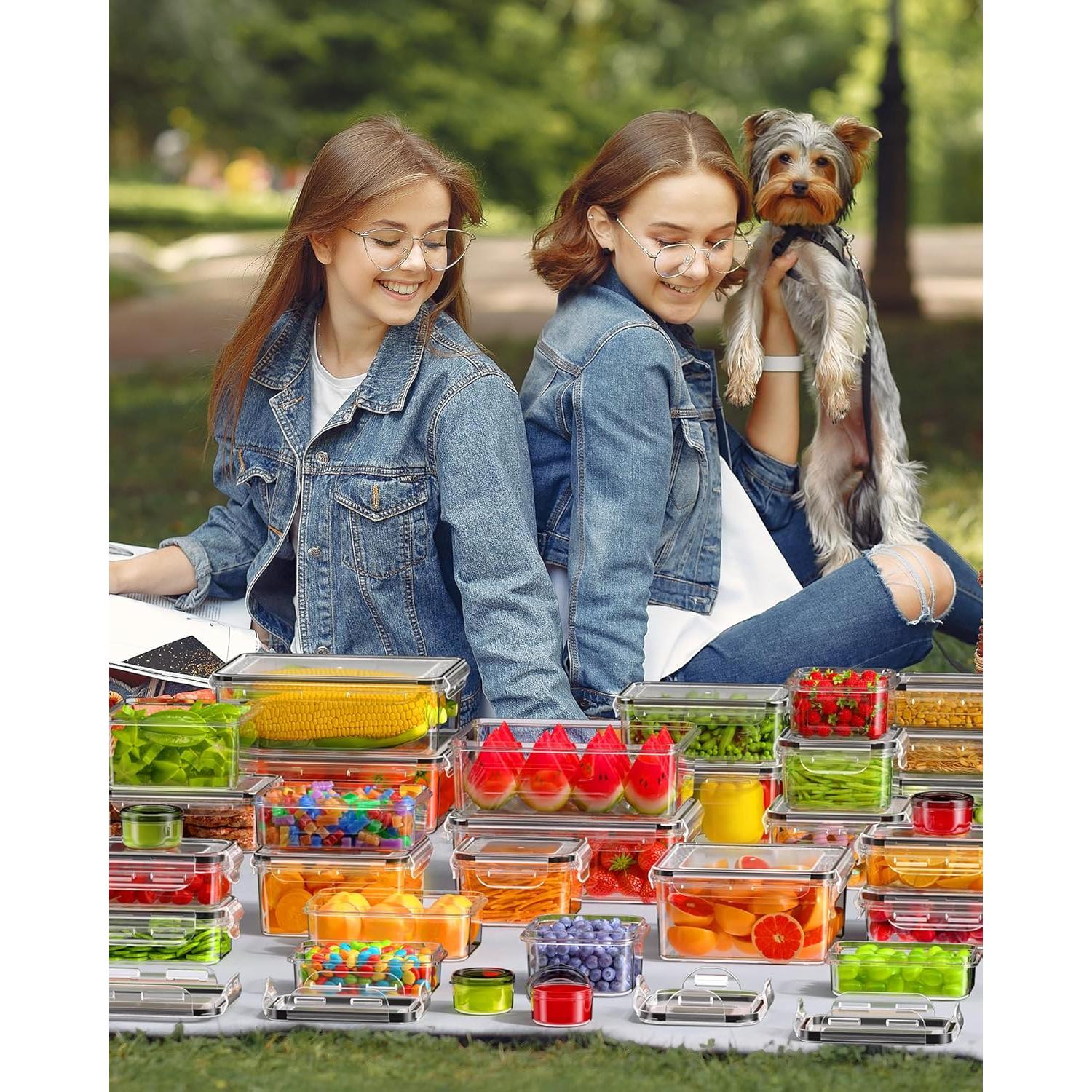 Juego de 60 Contenedores de Almacenamiento KEMETHY Sin BPA