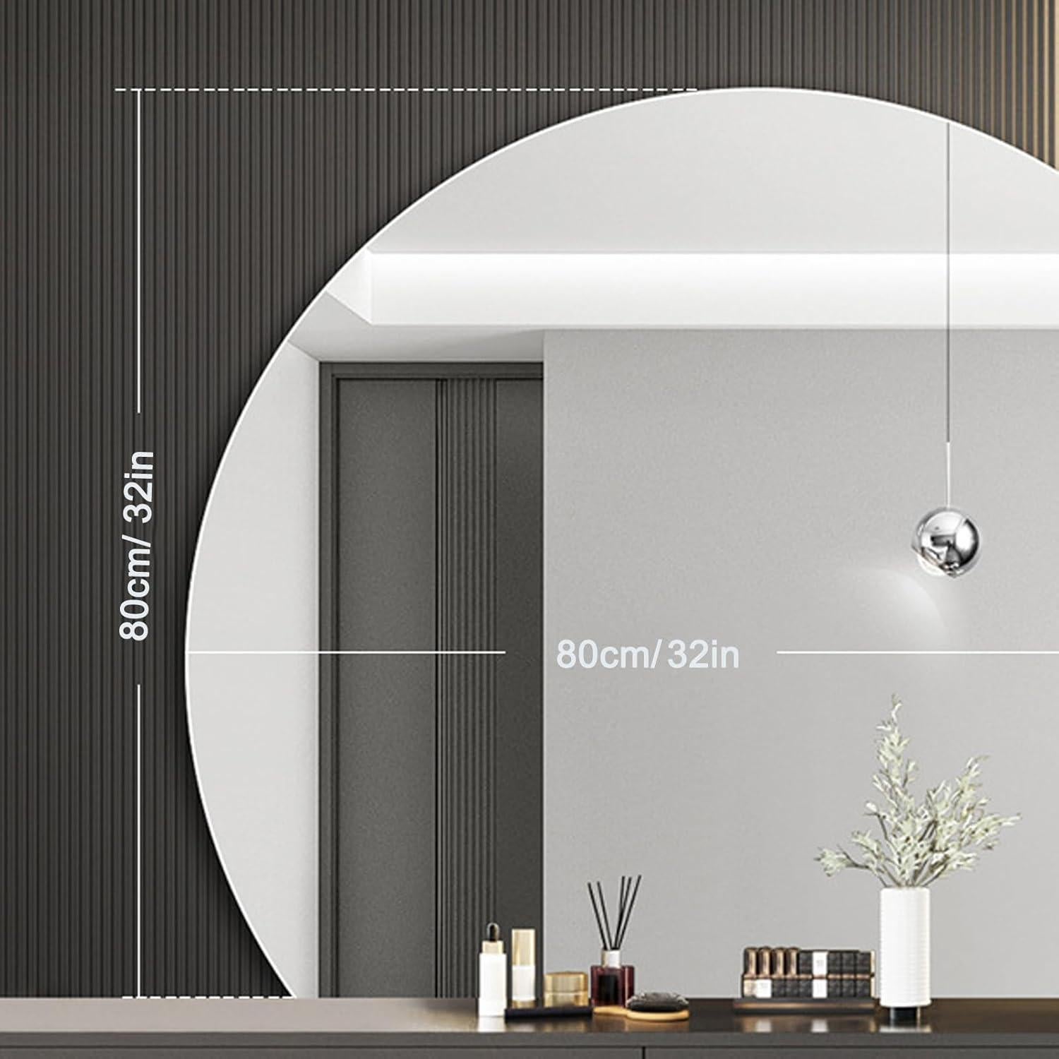 Espejo LED Semicircular XHKJYSDP 81.28 cm Antivaho Dimmable