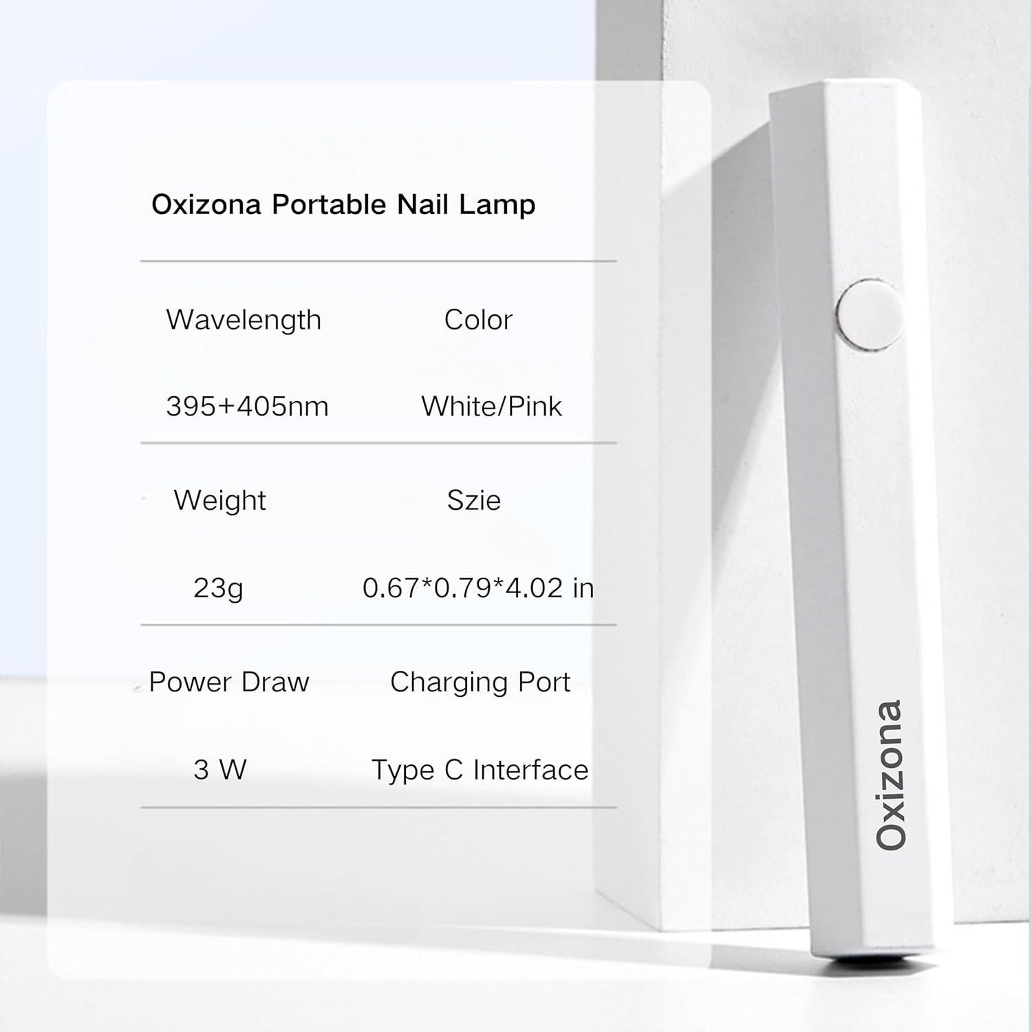 Lámpara UV de Mano OXIZONA para Uñas de Gel, Secado Rápido