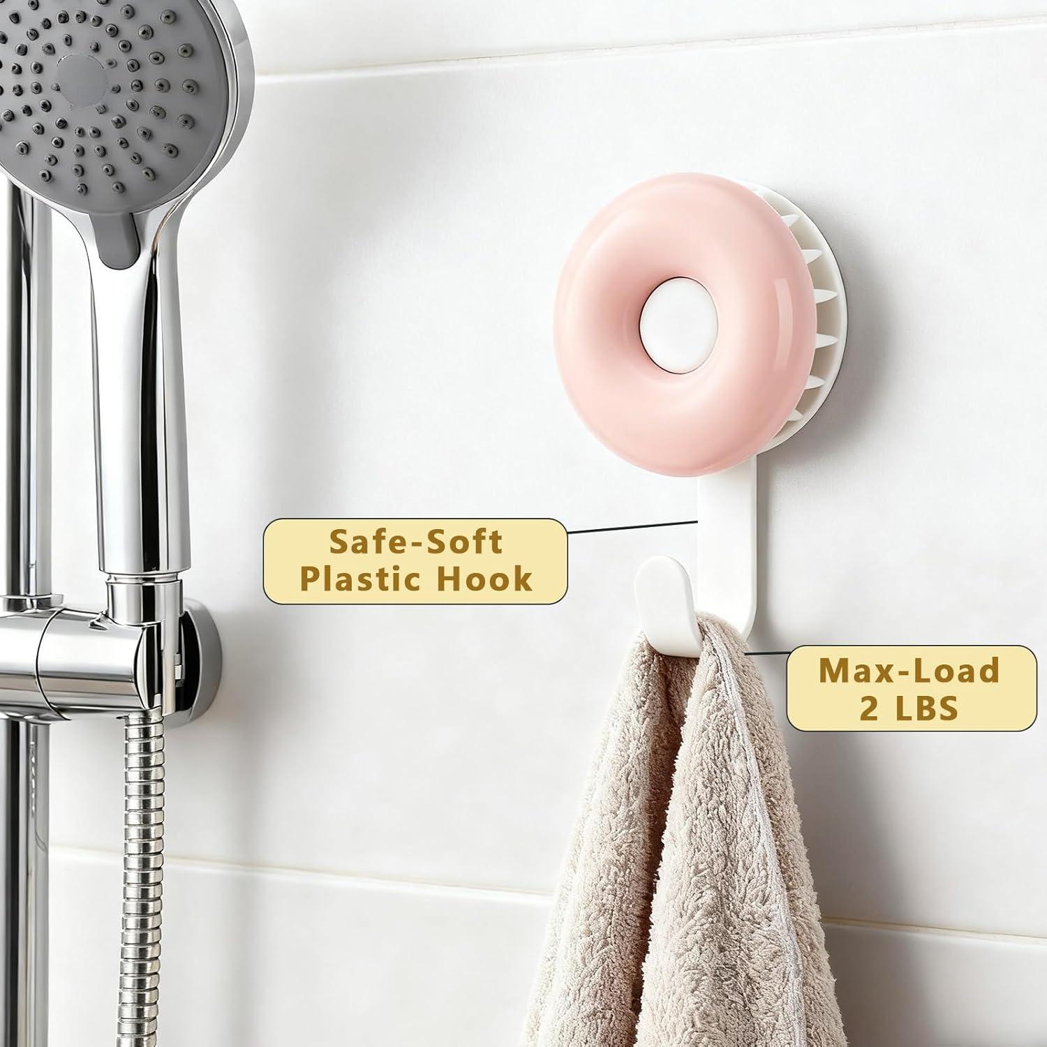 Masajeador de cuero cabelludo Duehoppee 2 en 1 con gancho rosa