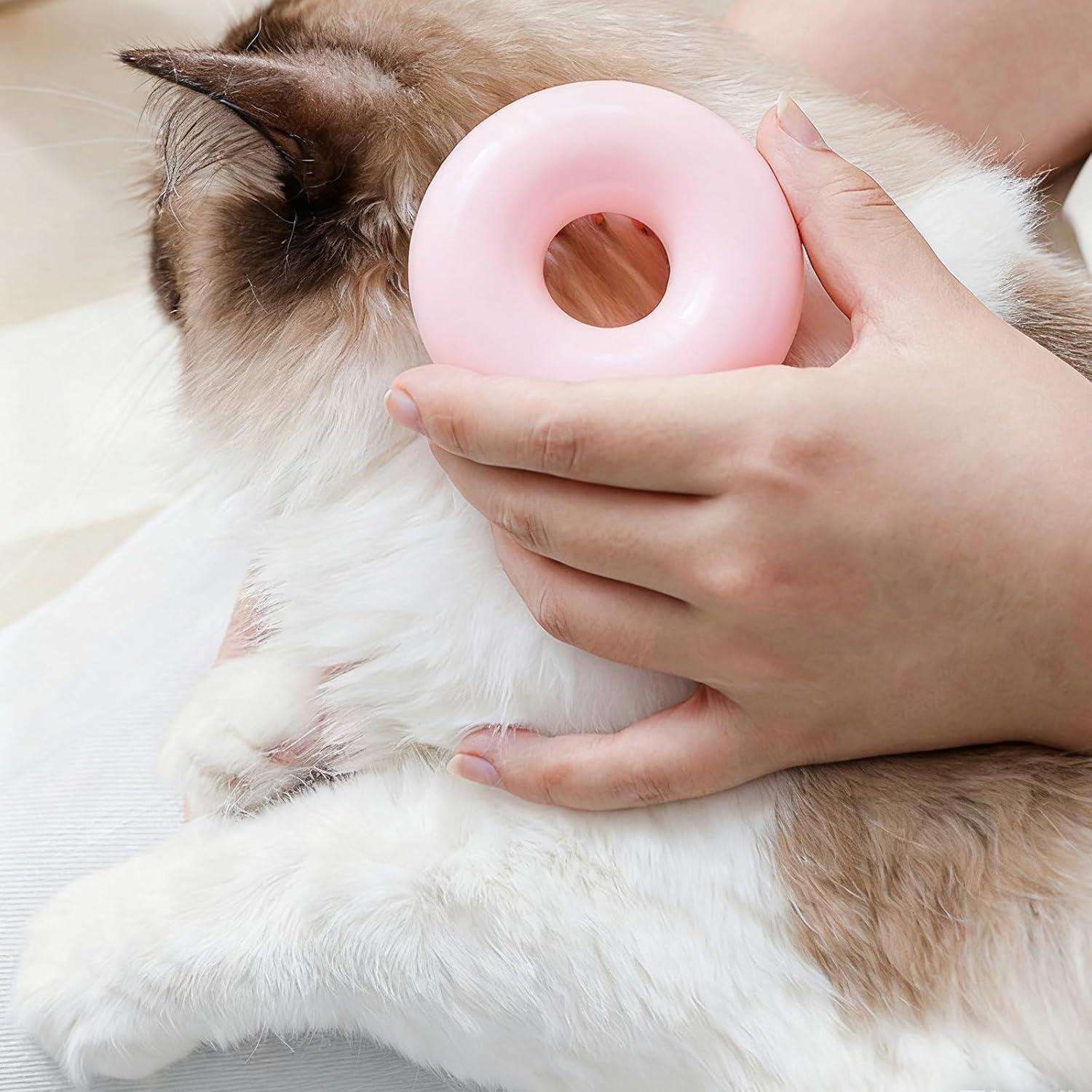 Masajeador de cuero cabelludo Duehoppee 2 en 1 con gancho rosa