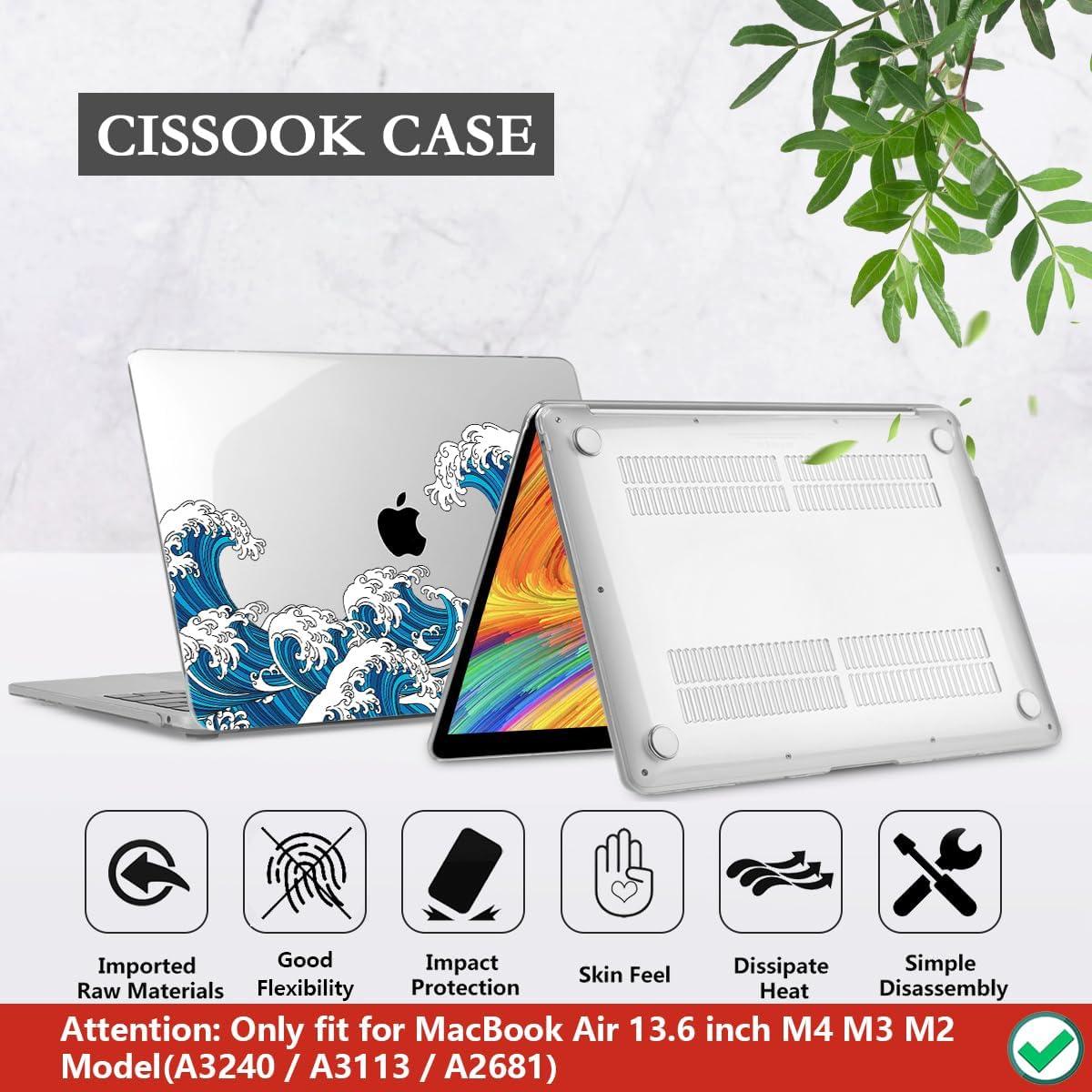 Funda Dura CISSOOK para MacBook Air 13.6 M2 M3 2022-2025