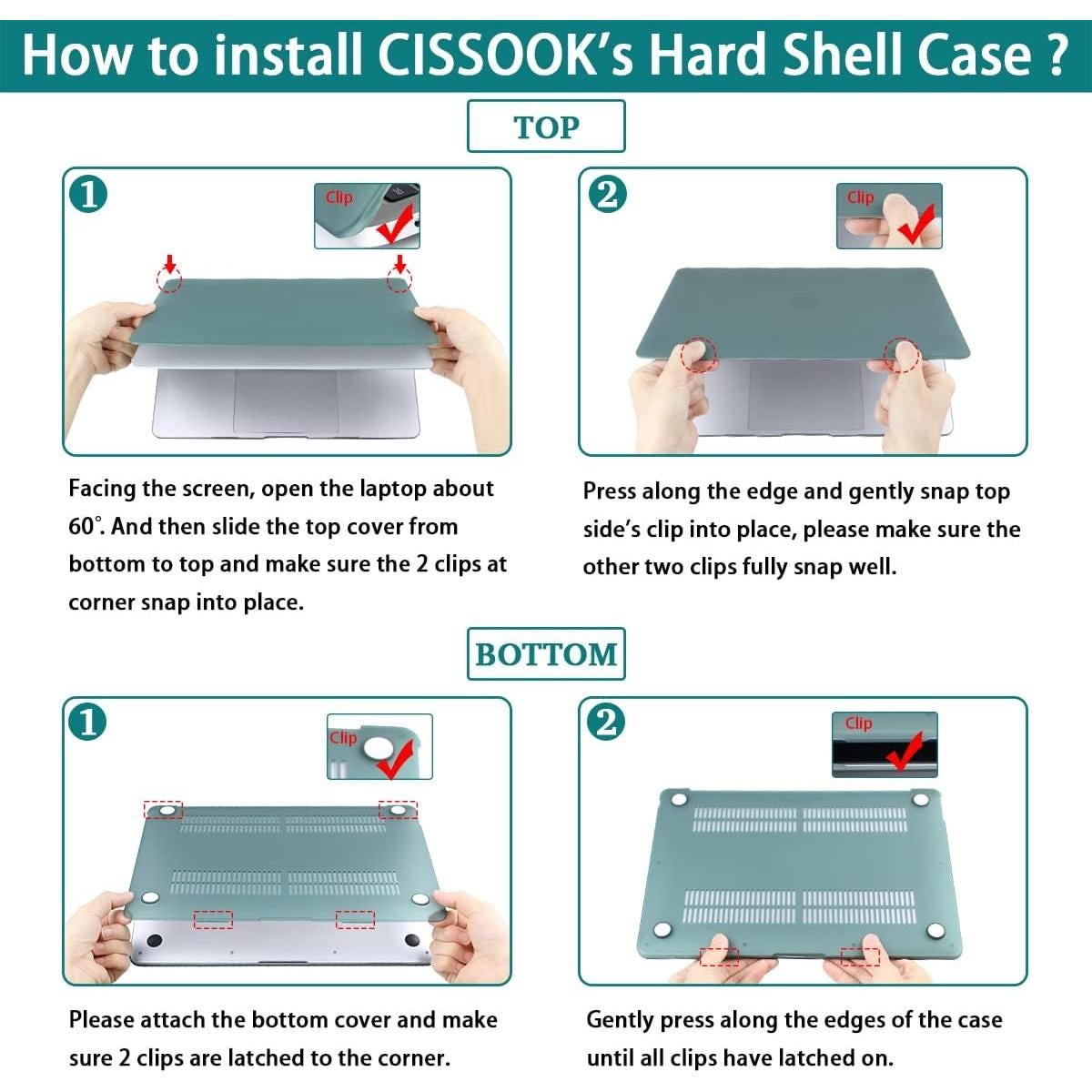 Funda Dura CISSOOK para MacBook Air 13.6 M2 M3 2022-2025