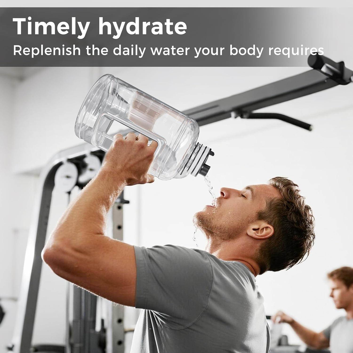 Botella de Agua Grande QD.SUZEE 1.89L con Marcador Motivacional