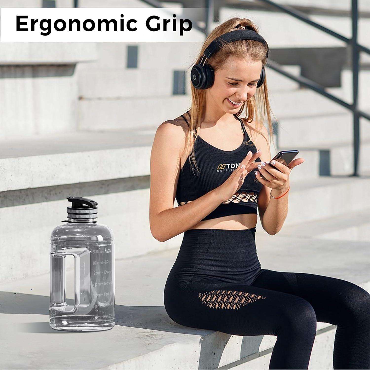 Botella de Agua Grande QD.SUZEE 1.89L con Marcador Motivacional