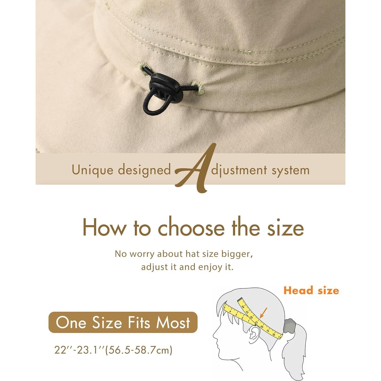 Sombrero de Sol Plegable para Mujeres Algodón Beige Claro