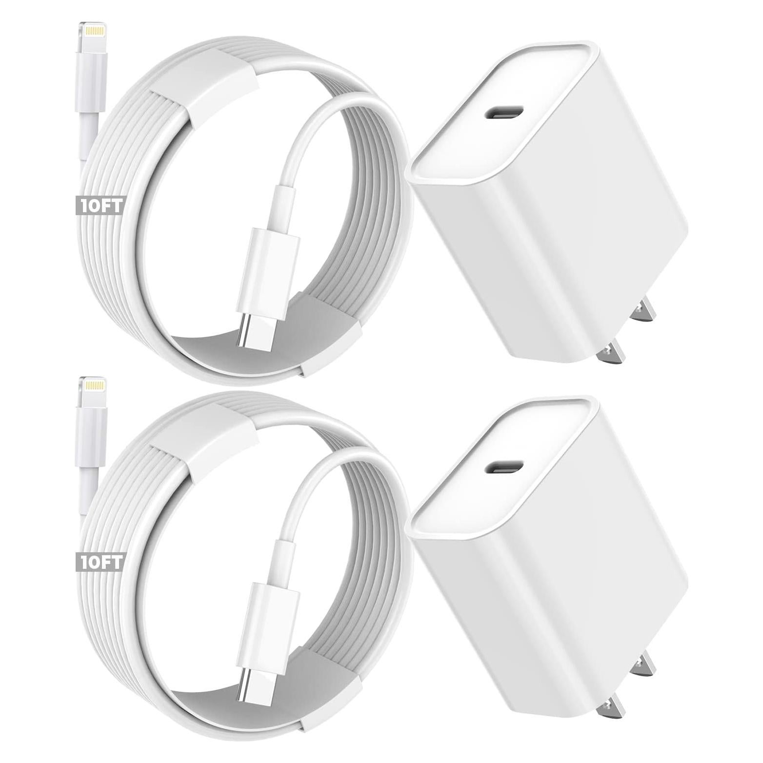 Cargador Rápido TrimDish 20W USB C a Lightning 10FT 2 Piezas