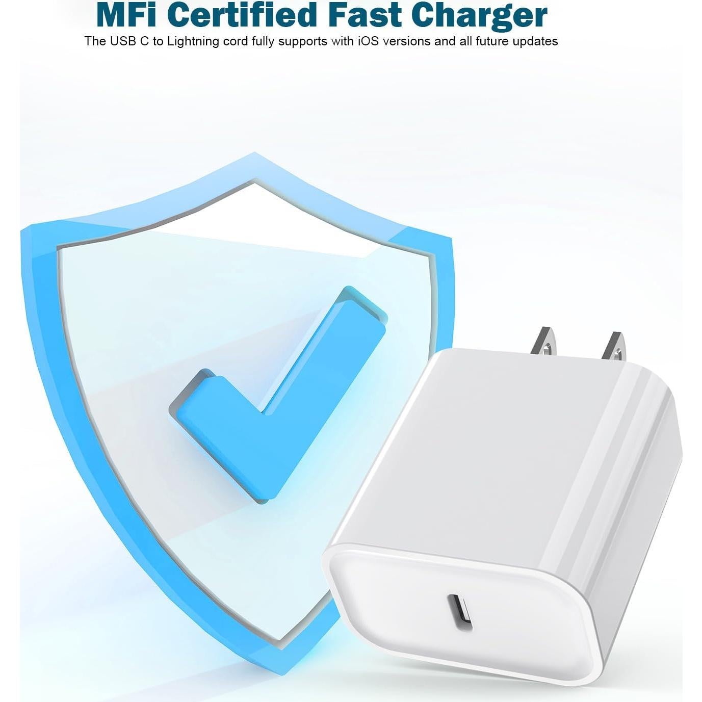 Cargador Rápido TrimDish 20W USB C a Lightning 10FT 2 Piezas