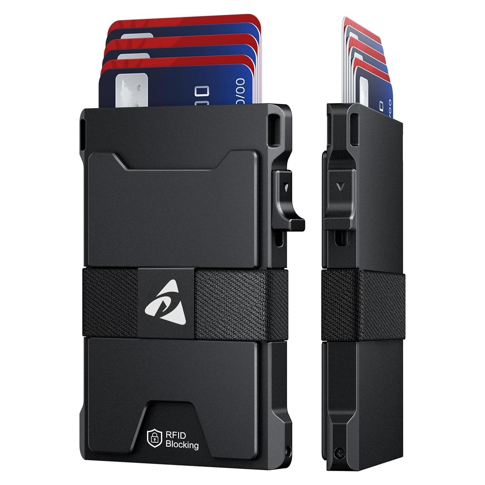 Billetera delgada dwnkove para hombres con bloqueo RFID - Negro