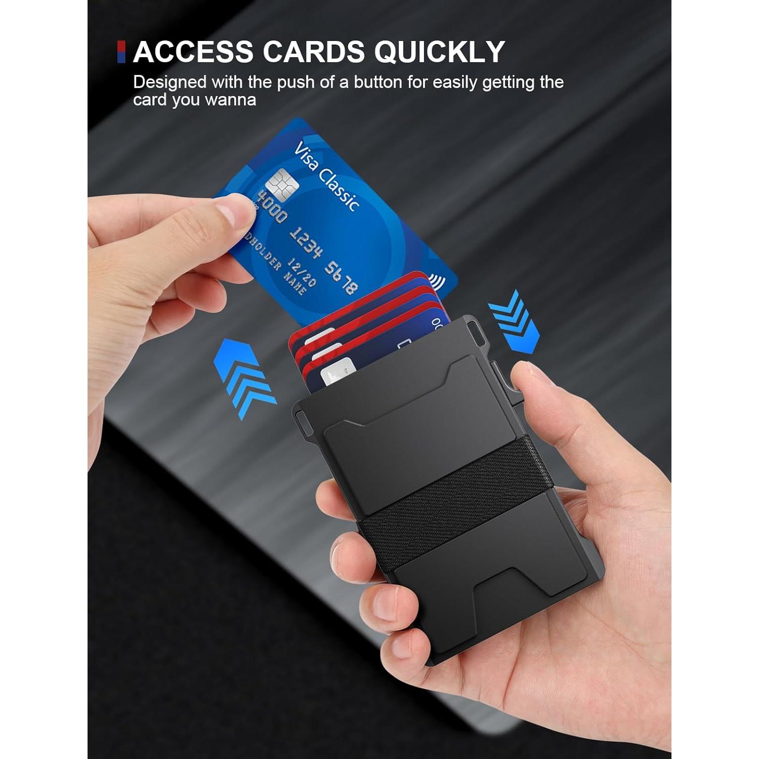 Billetera delgada dwnkove para hombres con bloqueo RFID - Negro