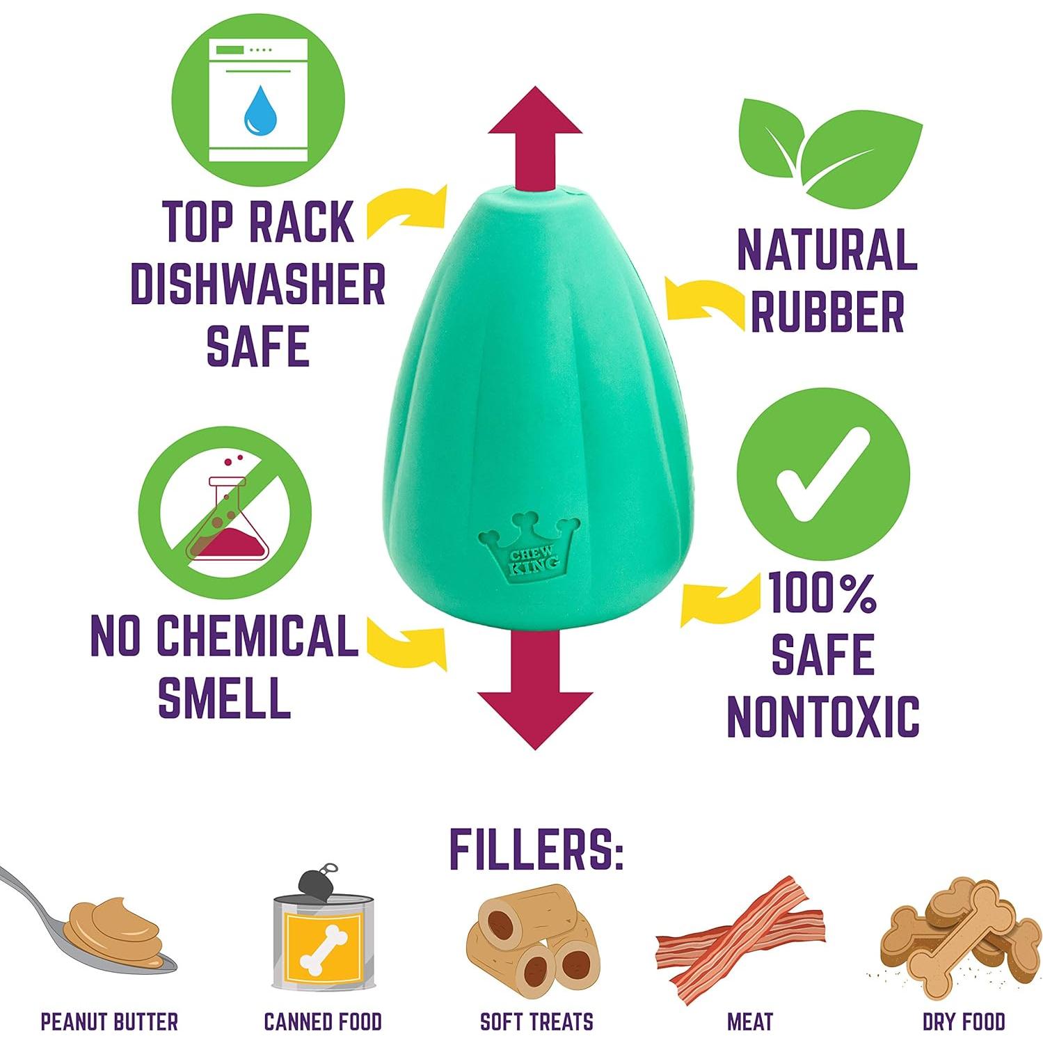 Juguete para Perros Chew King Mediano - Caucho Natural, 2 Pzs