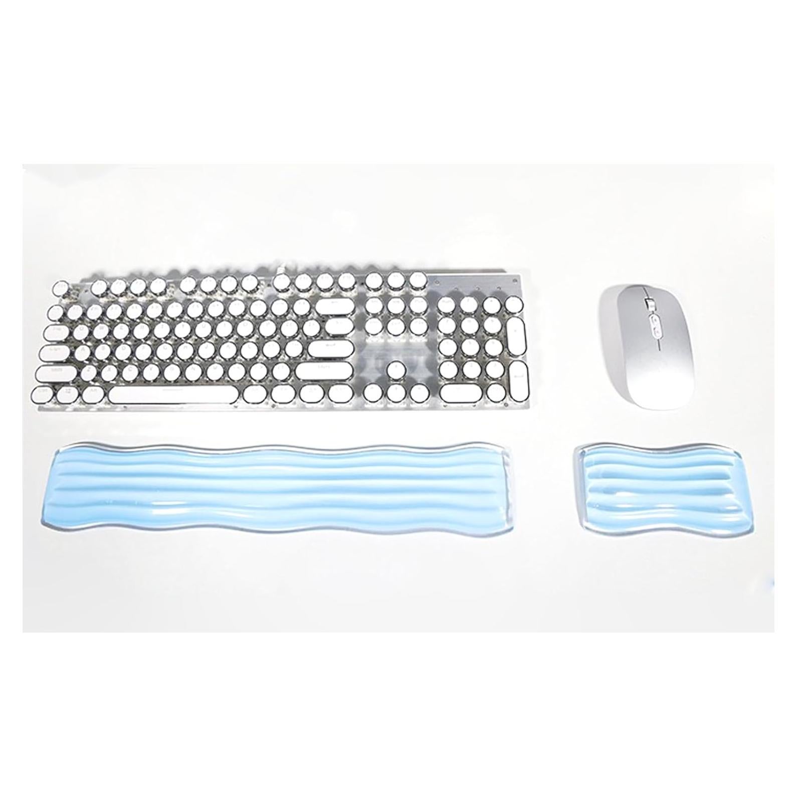 Reposamuñecas ergonómico de gel ZYooooooY azul para teclado y ratón