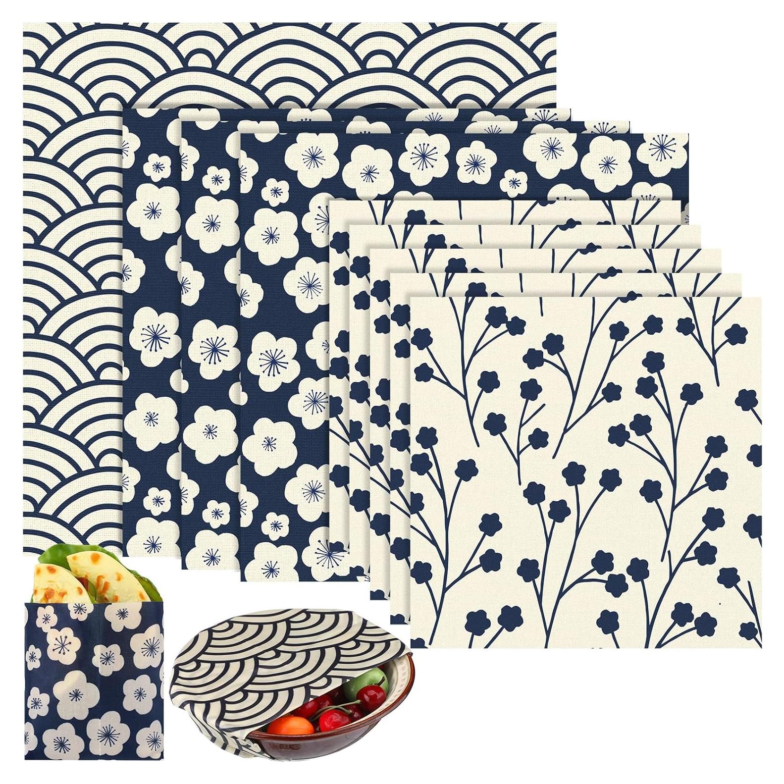 Paquete de 9 envolturas reutilizables de cera de abeja Fanfanwin