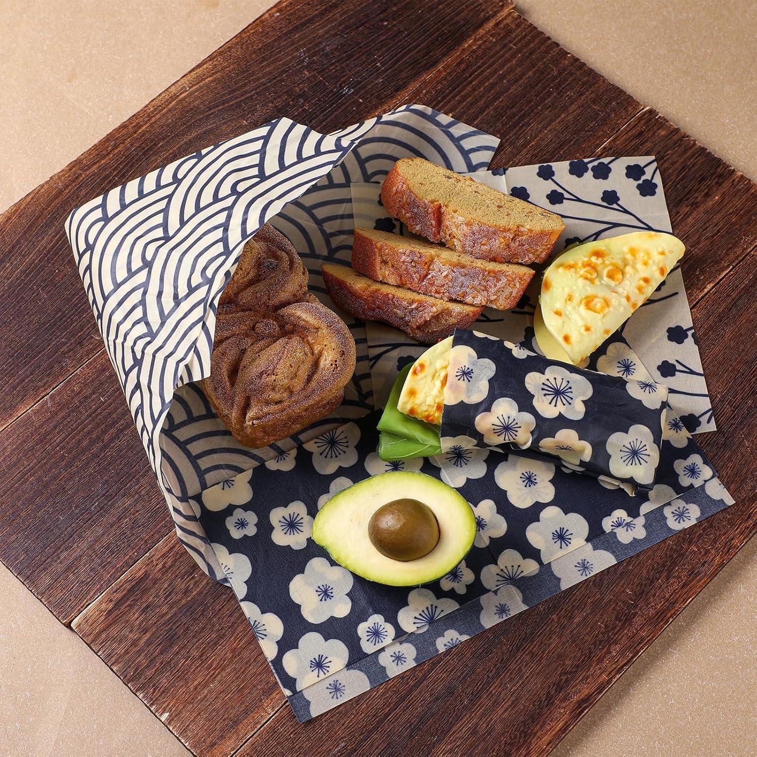 Paquete de 9 envolturas reutilizables de cera de abeja Fanfanwin