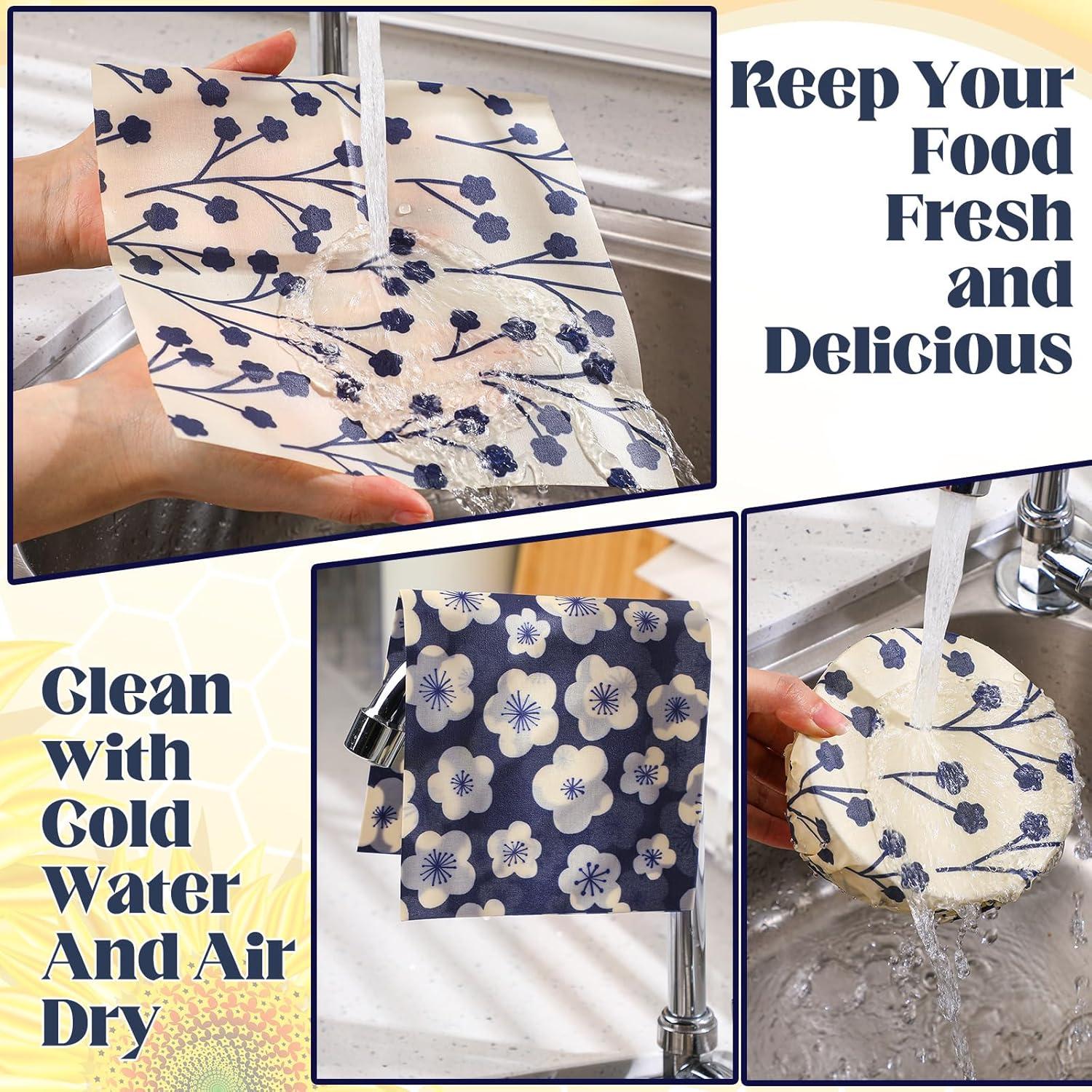 Paquete de 9 envolturas reutilizables de cera de abeja Fanfanwin