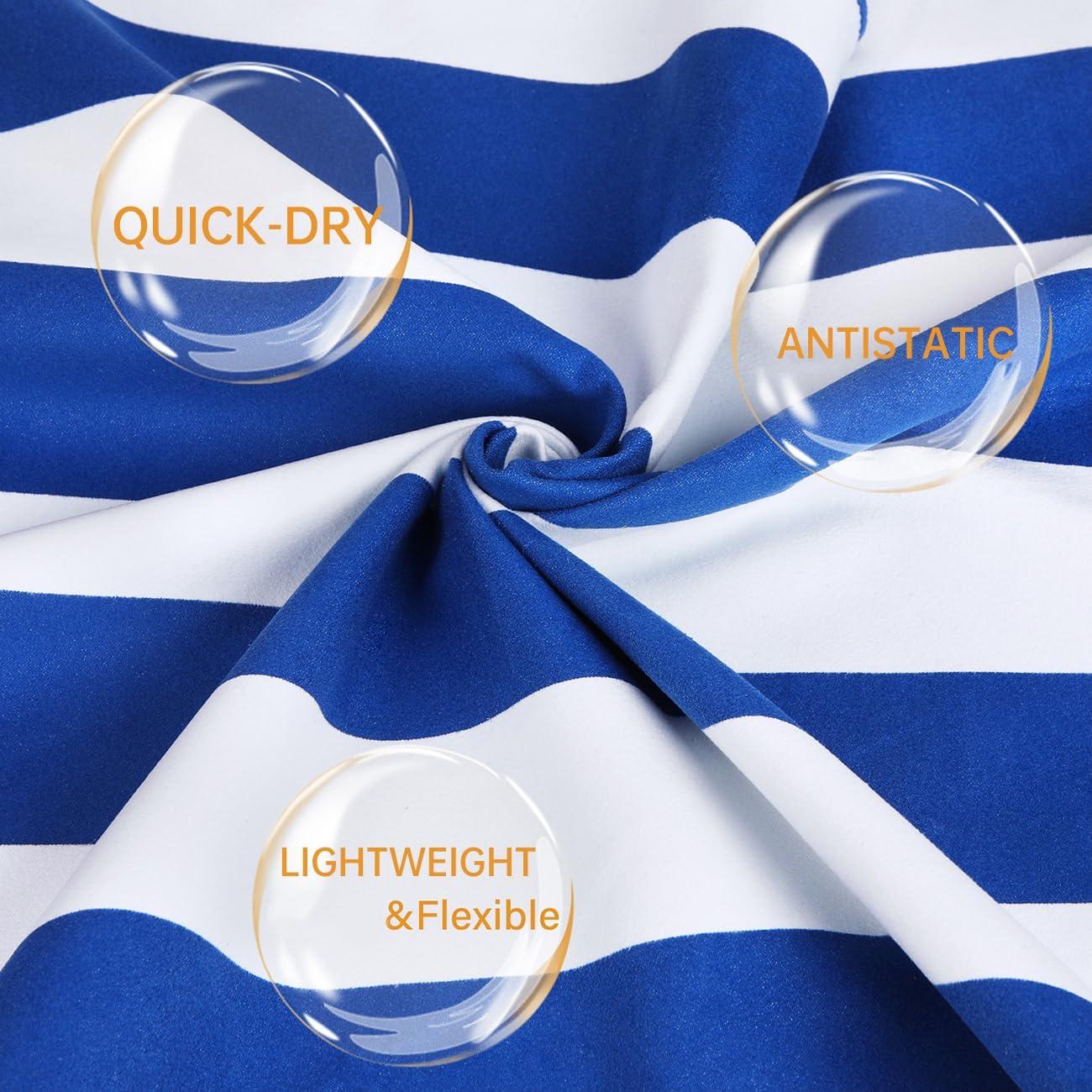 Juego de 2 Toallas de Playa Microfibra LxjNkers 160x80cm Azul