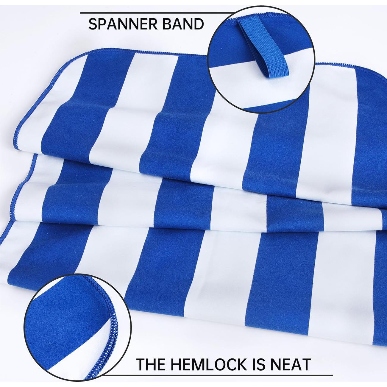 Juego de 2 Toallas de Playa Microfibra LxjNkers 160x80cm Azul