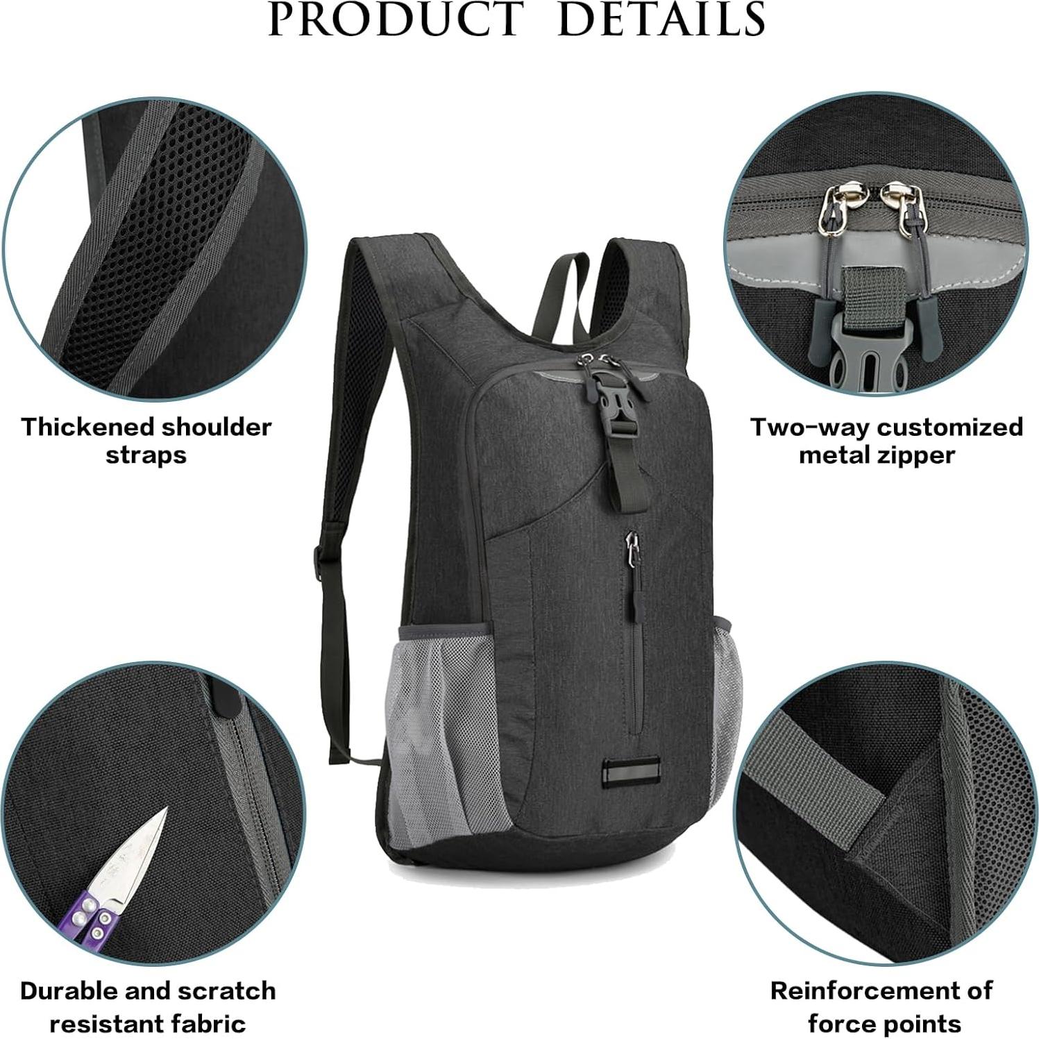 Mochila de Senderismo Plegable BiYiYun 20L Negra Ligera