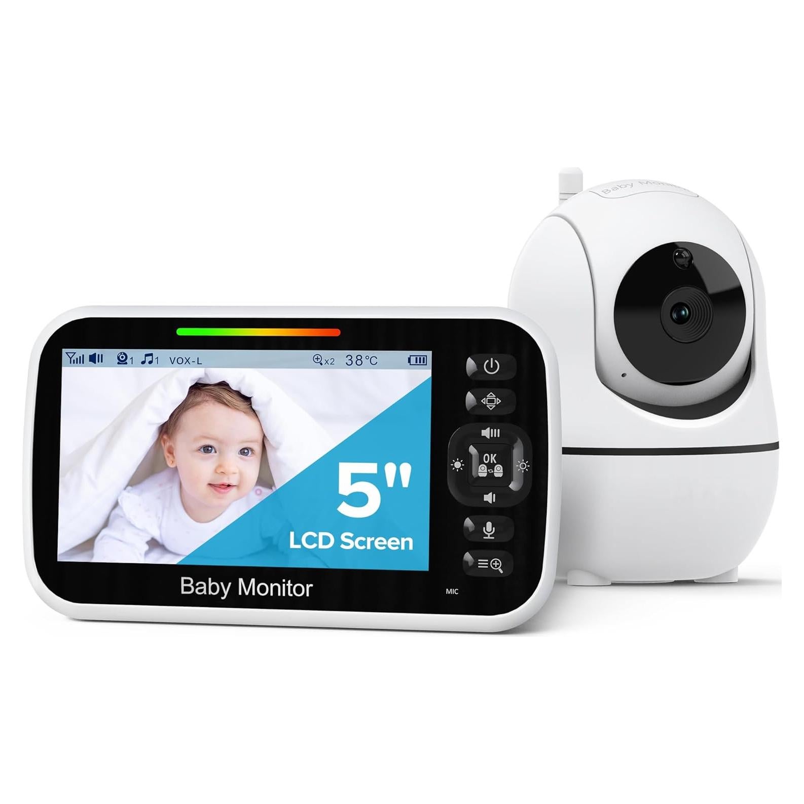 Monitor de Bebé GoodBaby SM663 - Sin WiFi, 5" LCD, 30h Batería