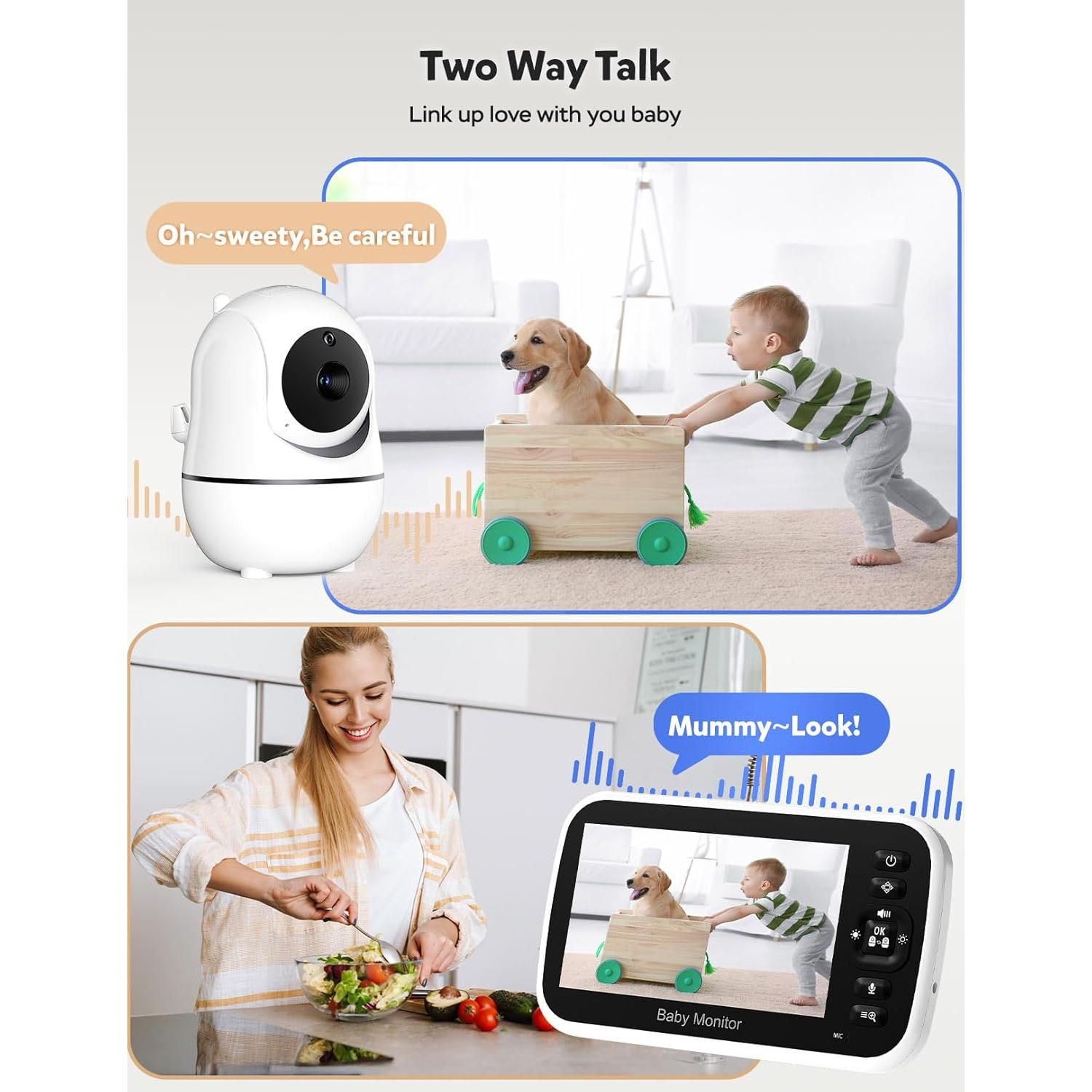 Monitor de Bebé GoodBaby SM663 - Sin WiFi, 5" LCD, 30h Batería