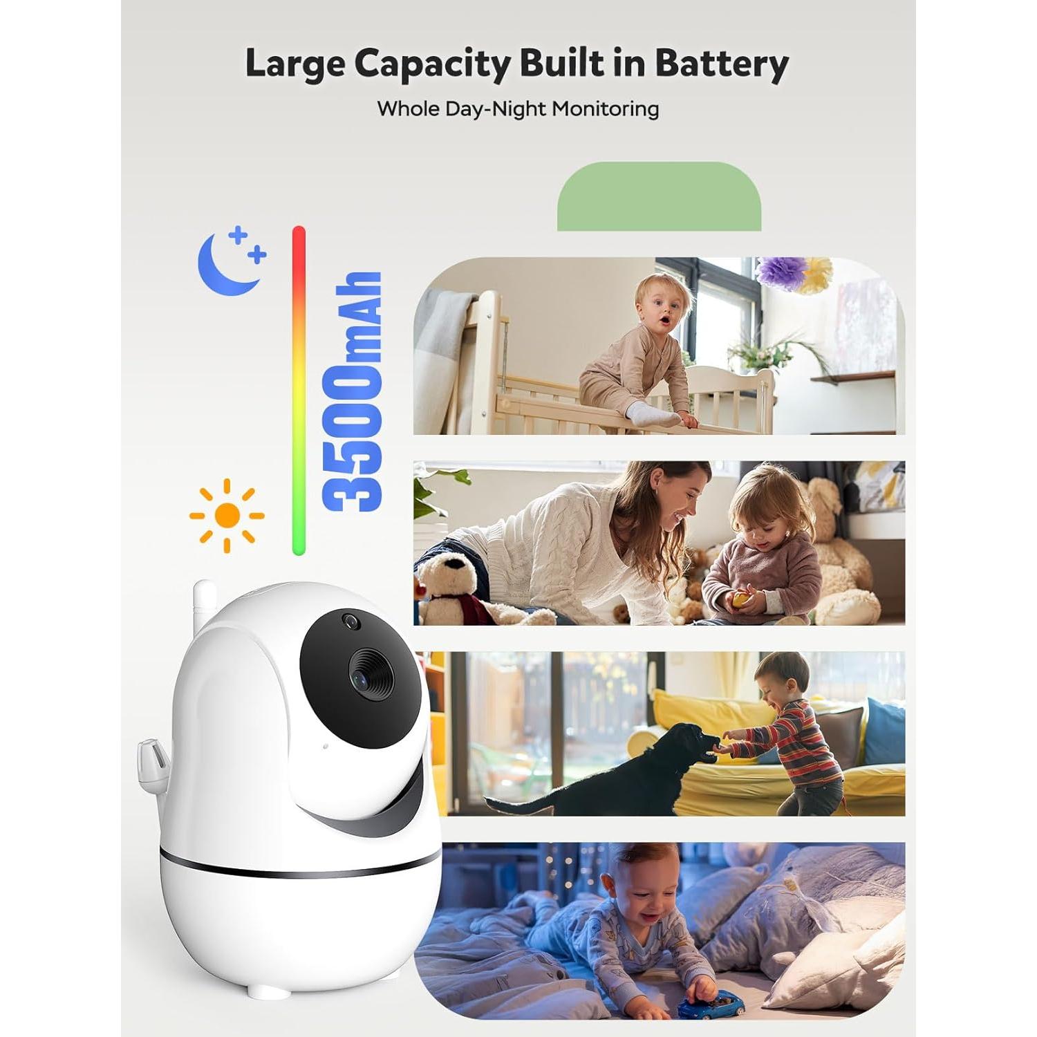 Monitor de Bebé GoodBaby SM663 - Sin WiFi, 5" LCD, 30h Batería